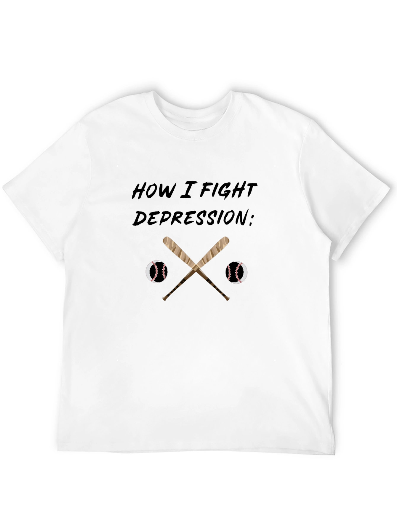 Baseball Fight Depression T-Shirt