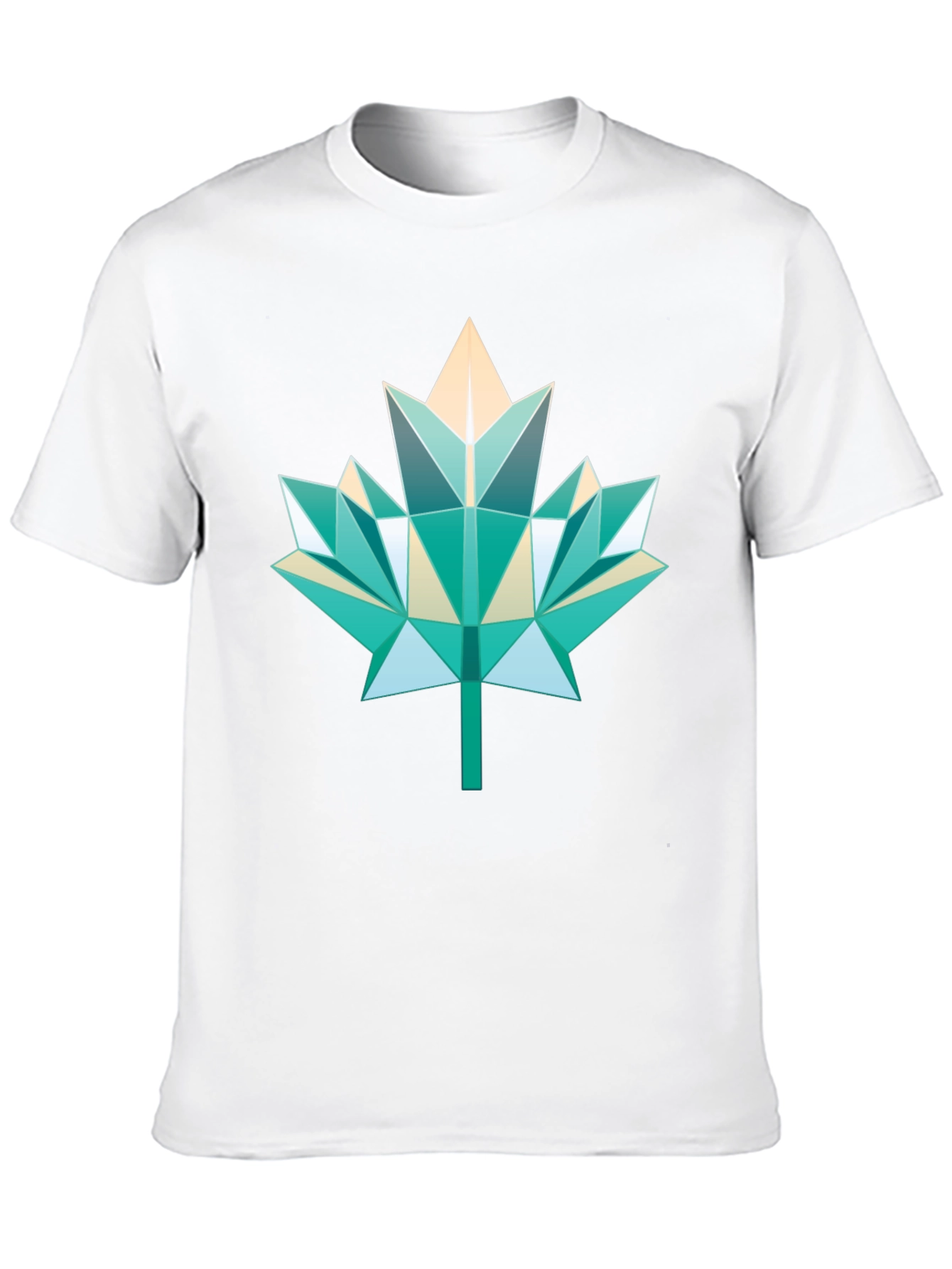 Geometric Maple Leaf Black Tee
