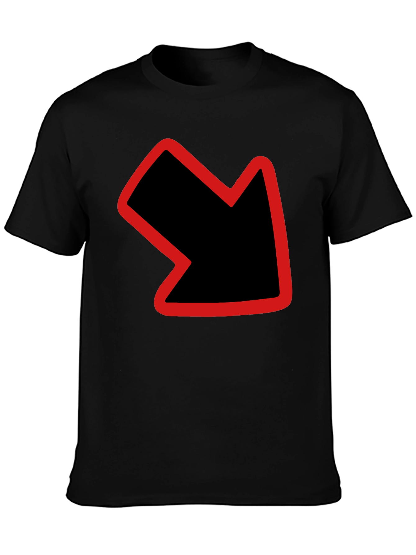 Down Right Arrow Graphic Black T-Shirt
