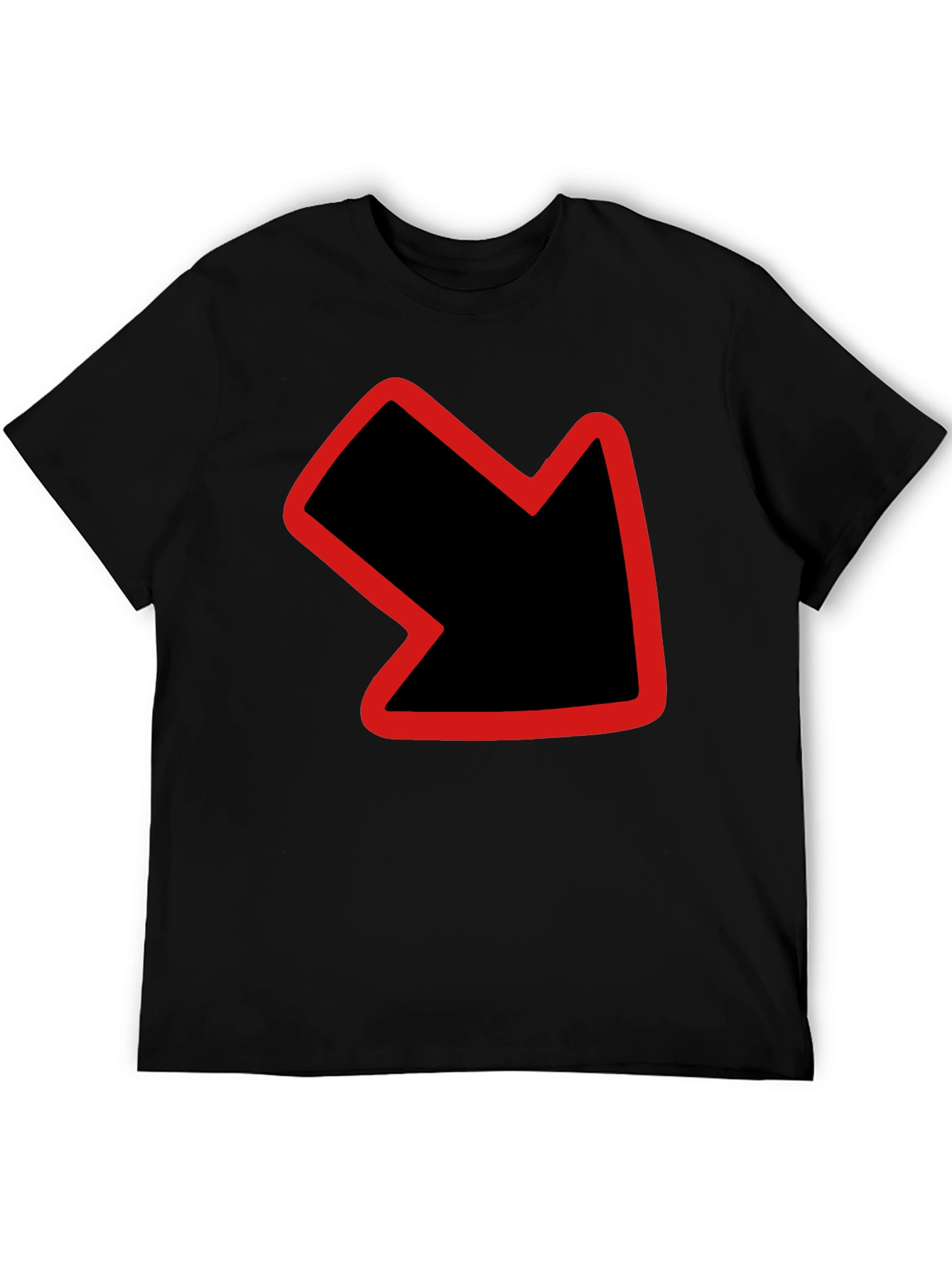 Down Right Arrow Graphic Black T-Shirt
