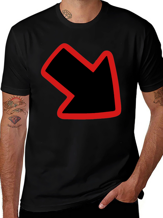 Down Right Arrow Graphic Black T-Shirt