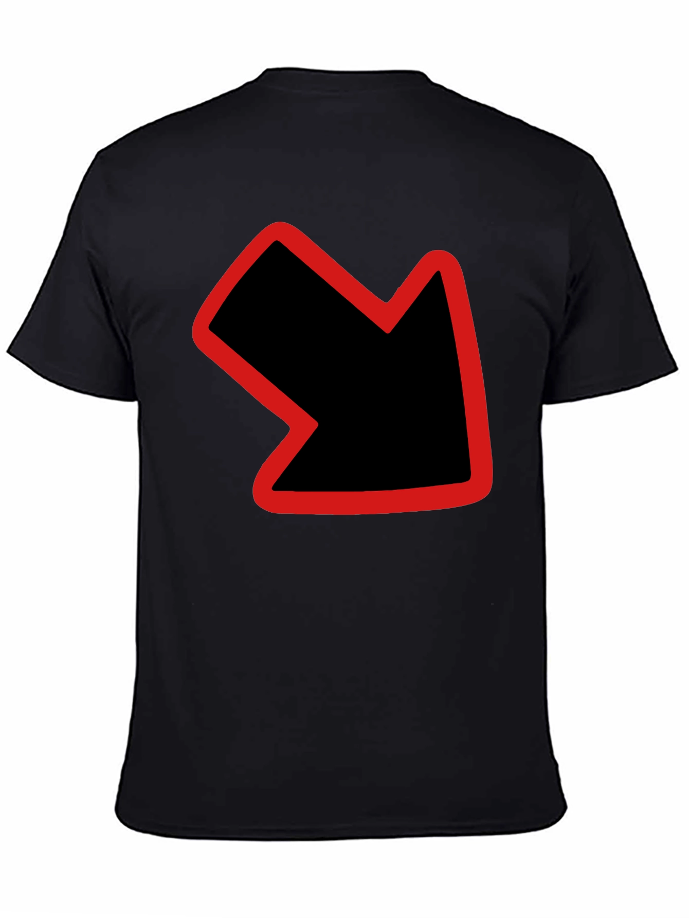Down Right Arrow Graphic Black T-Shirt