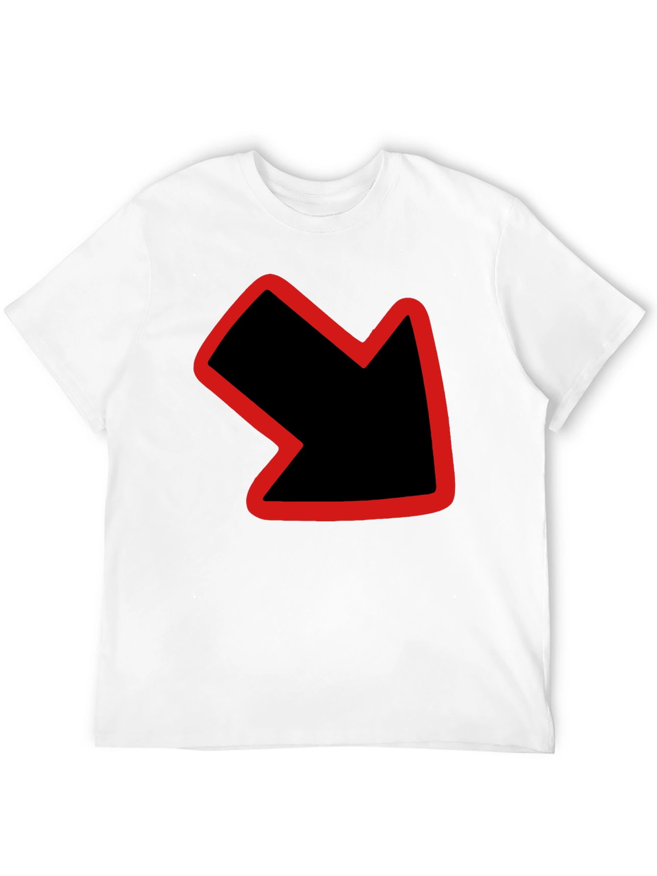 Down Right Arrow Graphic Black T-Shirt