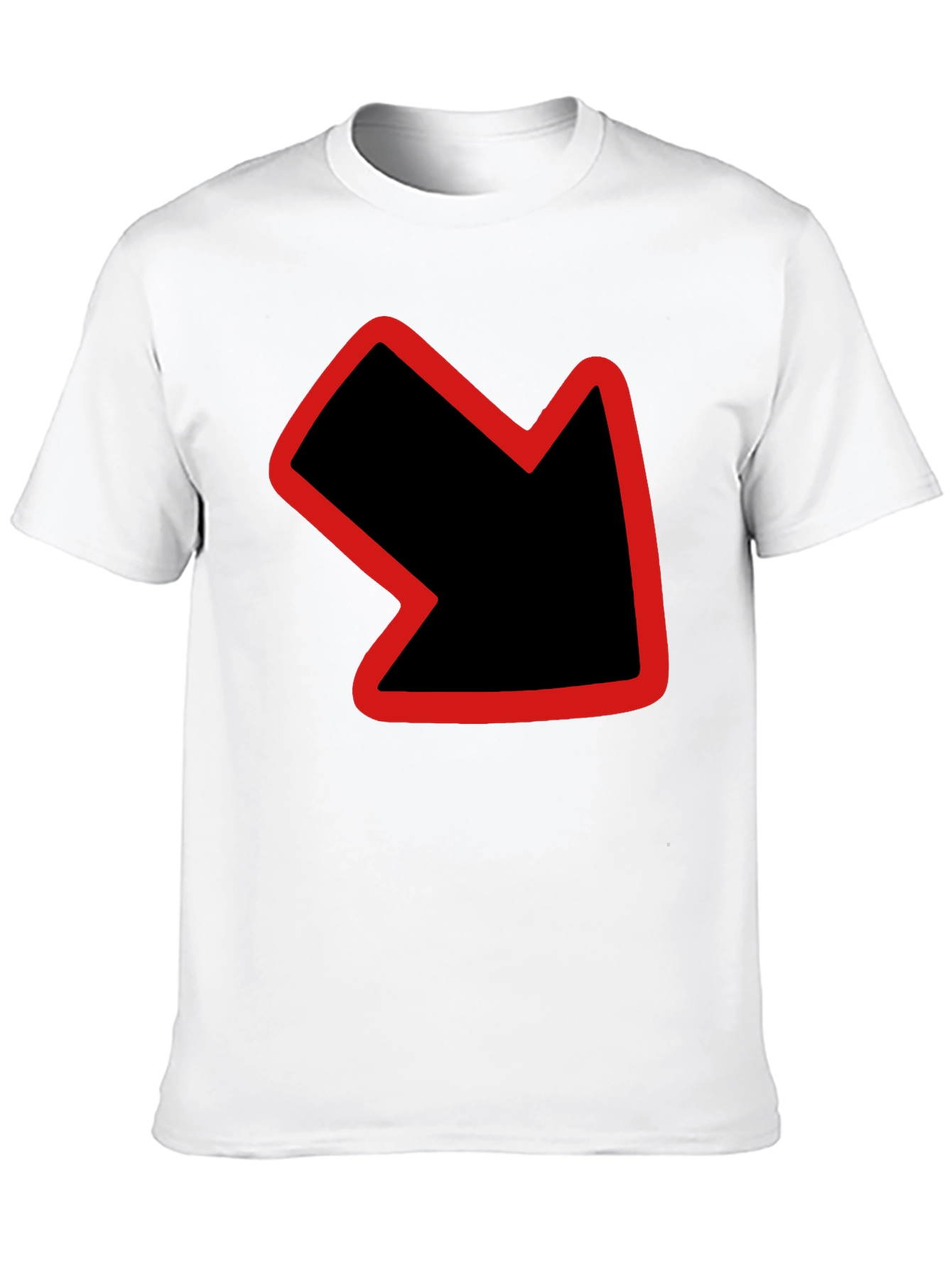Down Right Arrow Graphic Black T-Shirt