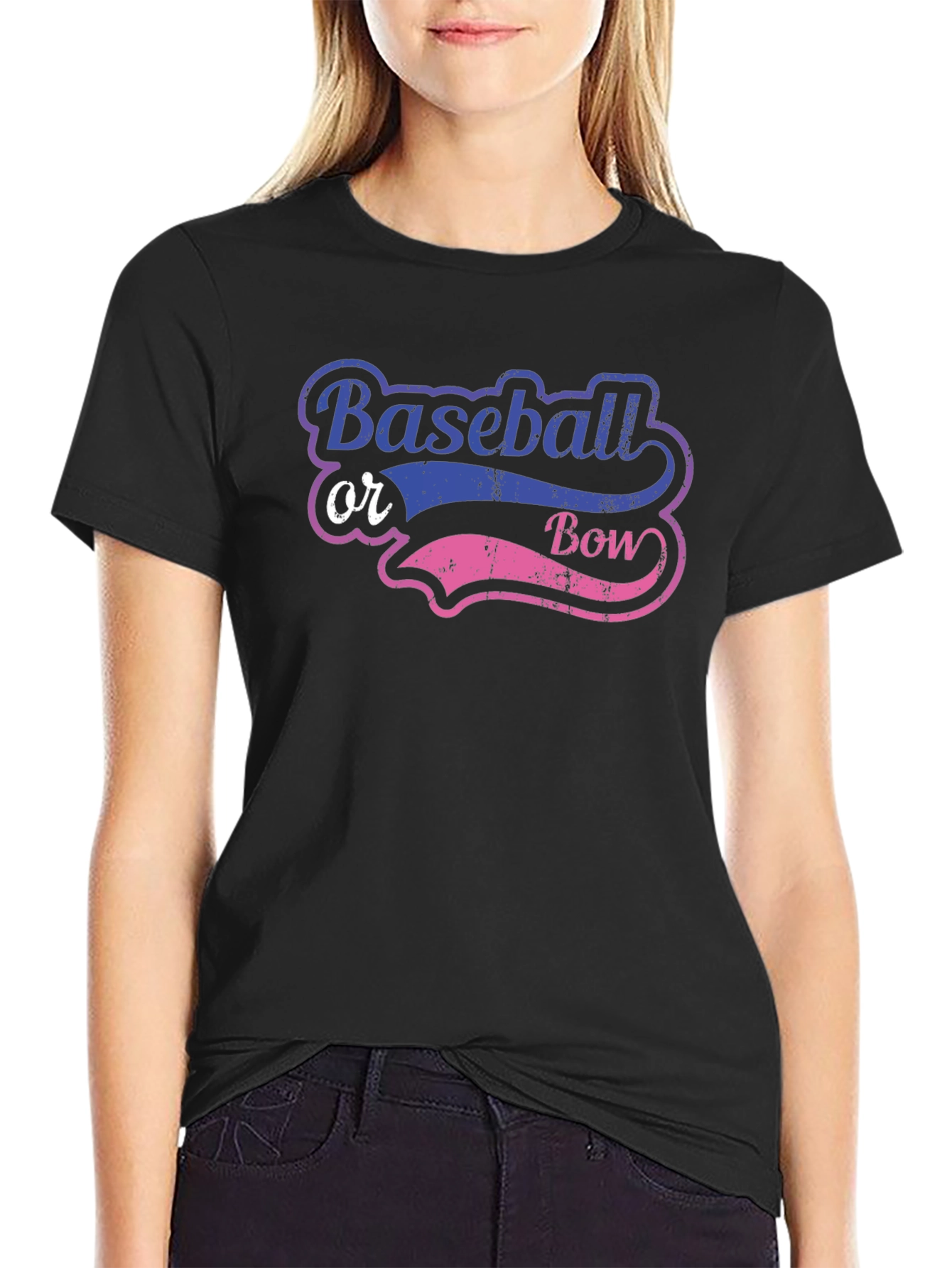 Baseball or Bow Gender Reveal T-Shirt