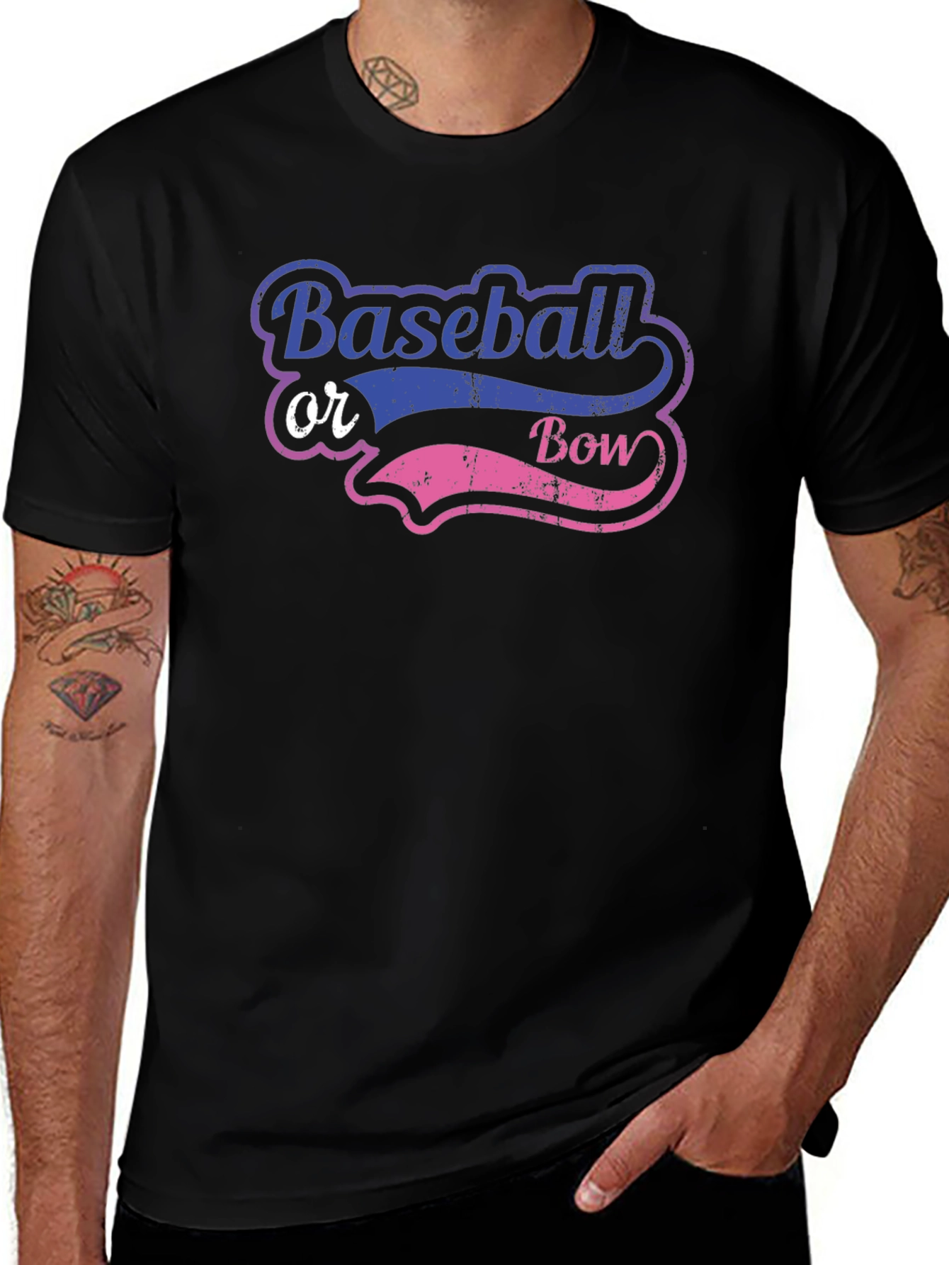 Baseball or Bow Gender Reveal T-Shirt