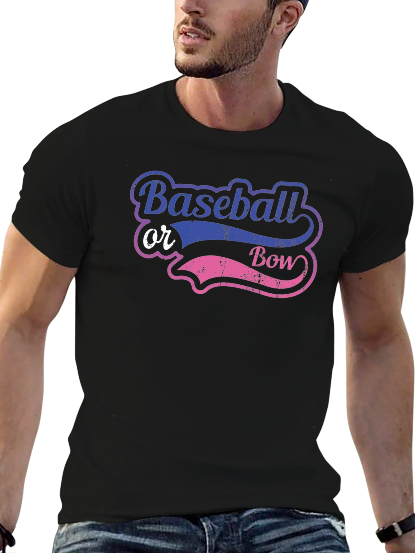 Baseball or Bow Gender Reveal T-Shirt