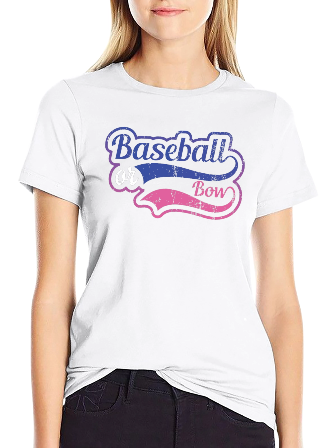 Baseball or Bow Gender Reveal T-Shirt