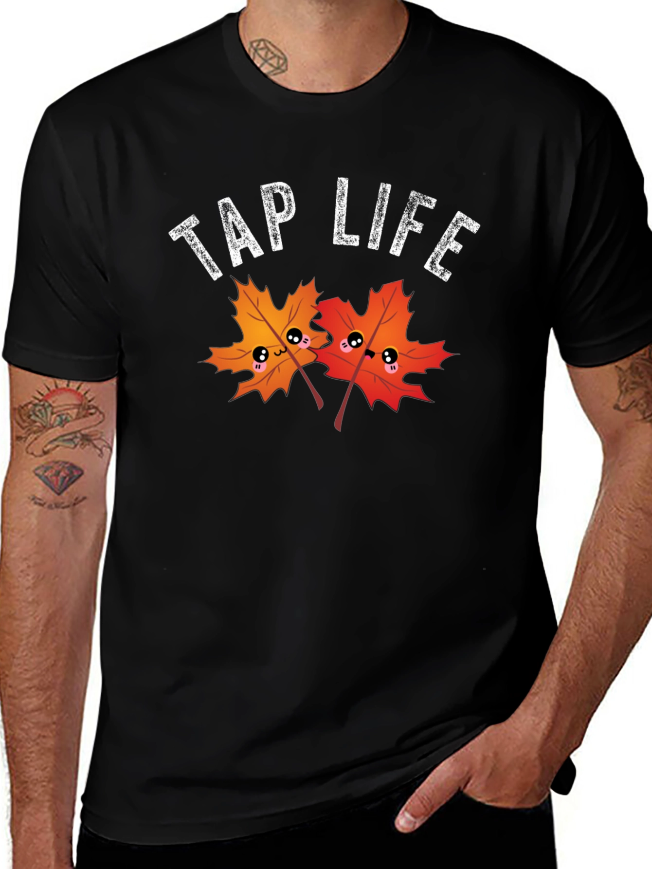 Tap Life Maple Leaves Graphic T-Shirt
