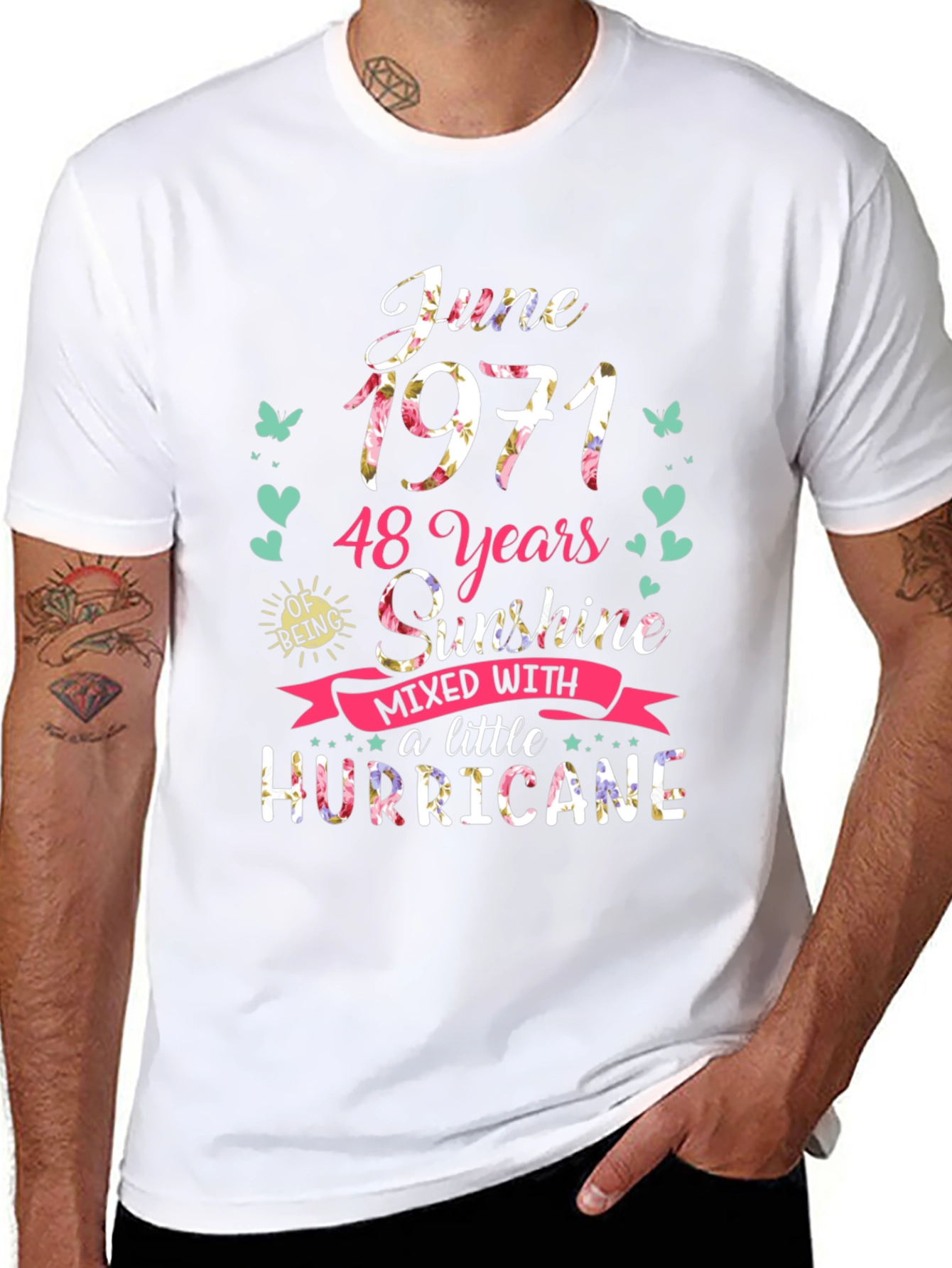 June 1971 Birthday Shirt - Sunshine & Hurricane