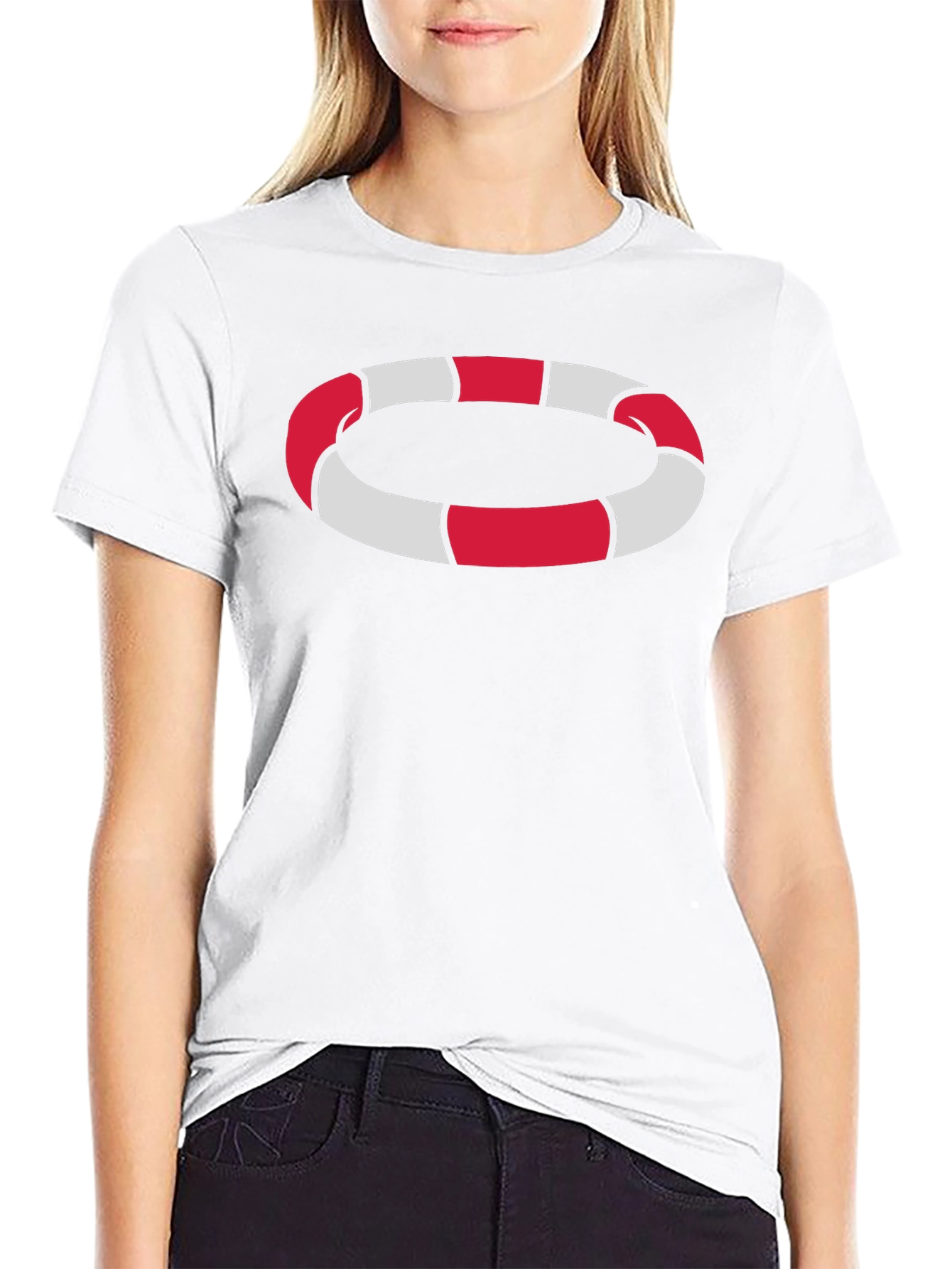 Striped Ring Graphic Tee - Modern Casual Wear