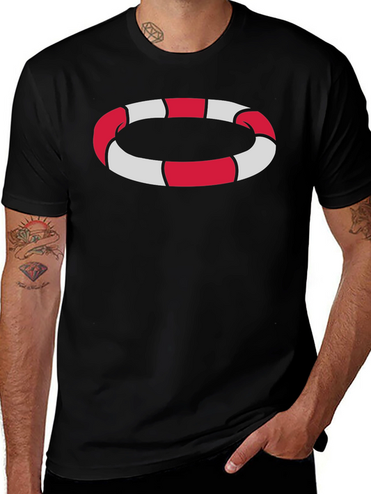 Striped Ring Graphic Tee - Modern Casual Wear
