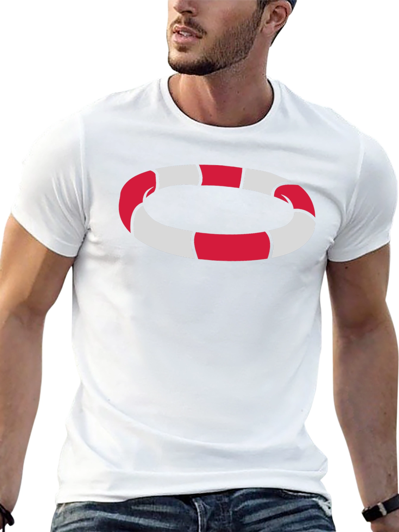 Striped Ring Graphic Tee - Modern Casual Wear