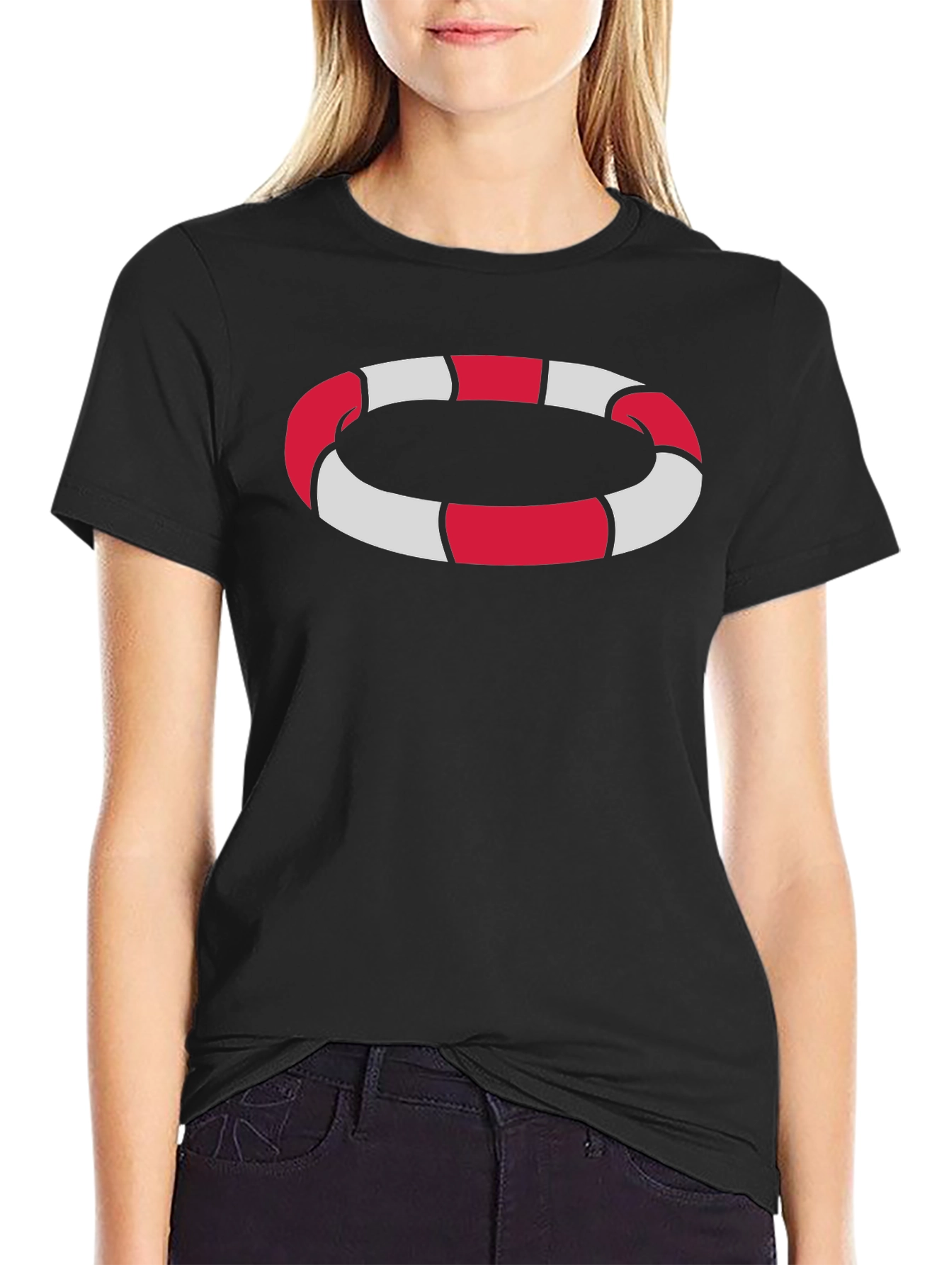 Striped Ring Graphic Tee - Modern Casual Wear