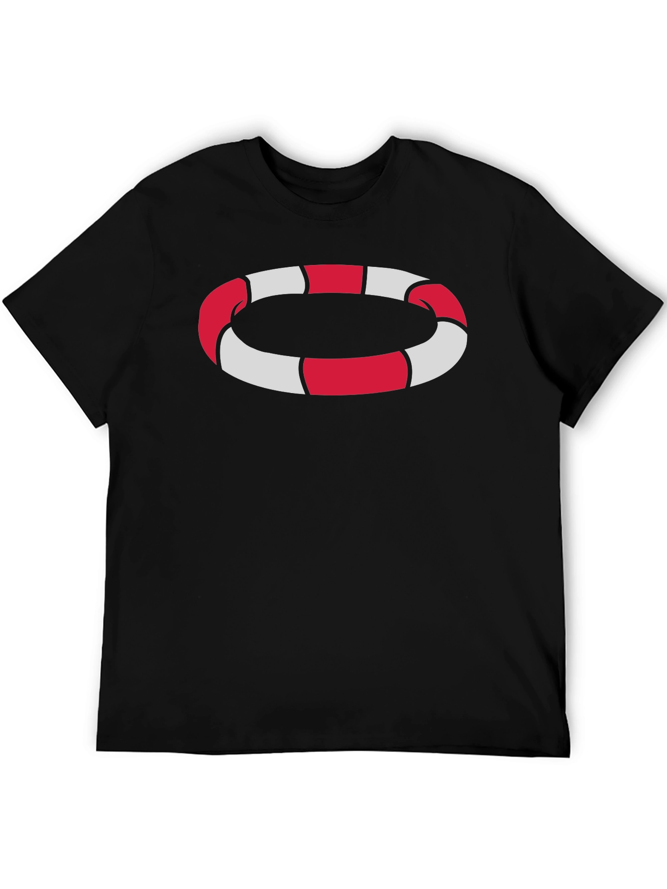 Striped Ring Graphic Tee - Modern Casual Wear