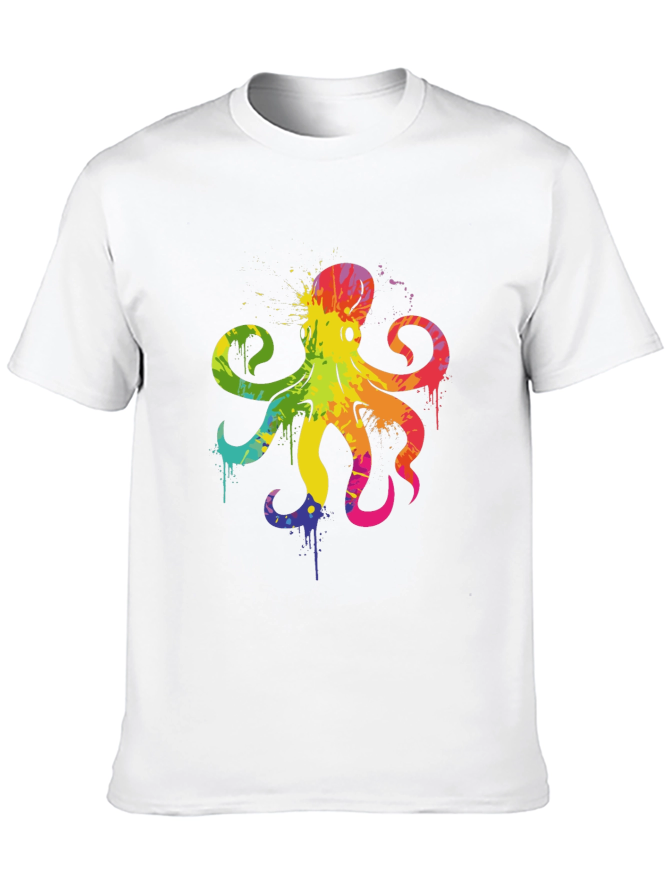 Rainbow Octopus Graphic T-Shirt - Mens Black Tee
