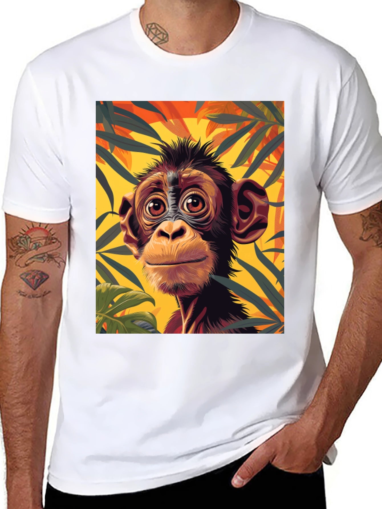 Monkey Graphic Tee - Jungle Animal T-Shirt