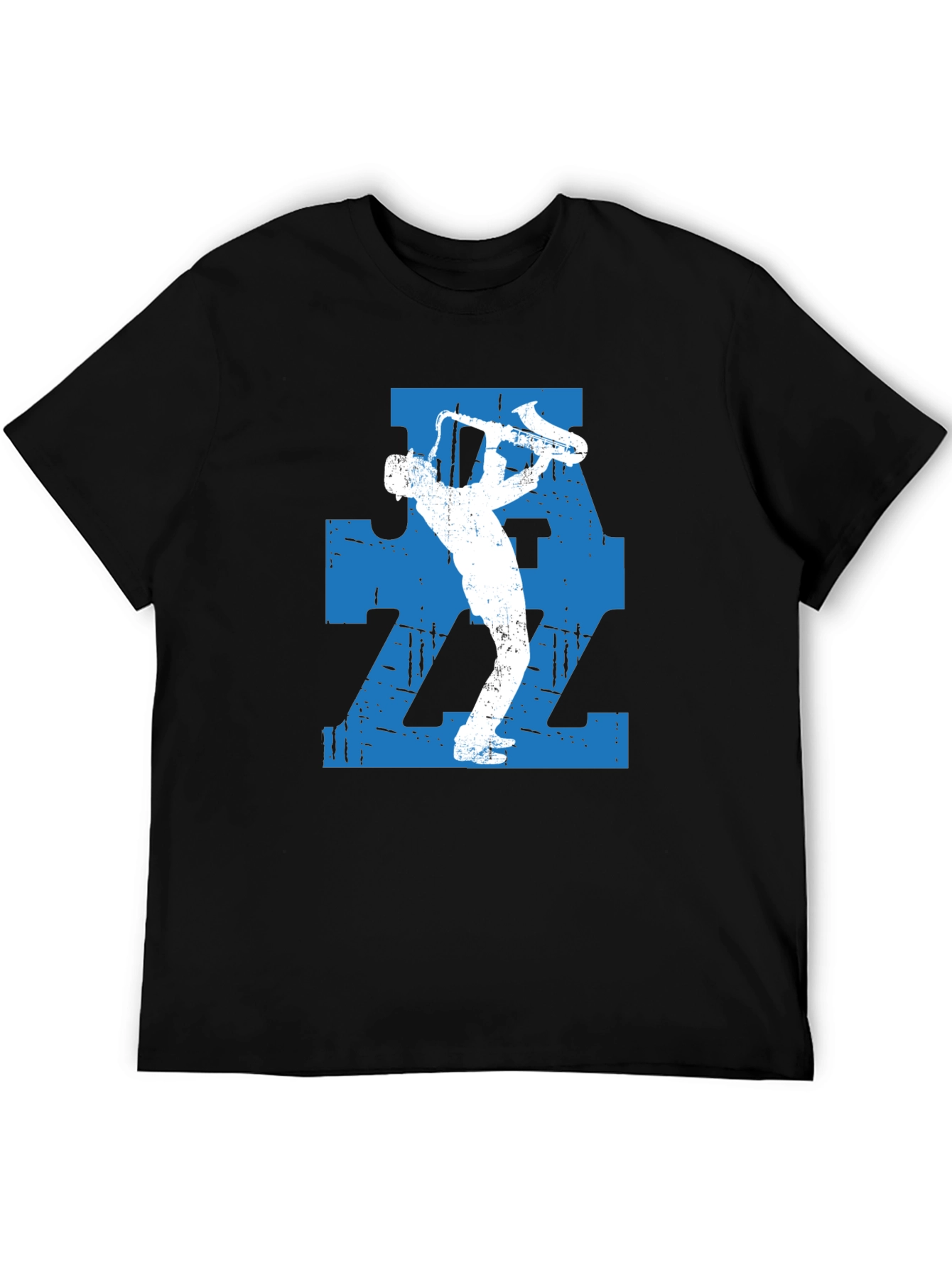 Jazz Saxophone Player Graphic T-Shirt - Black