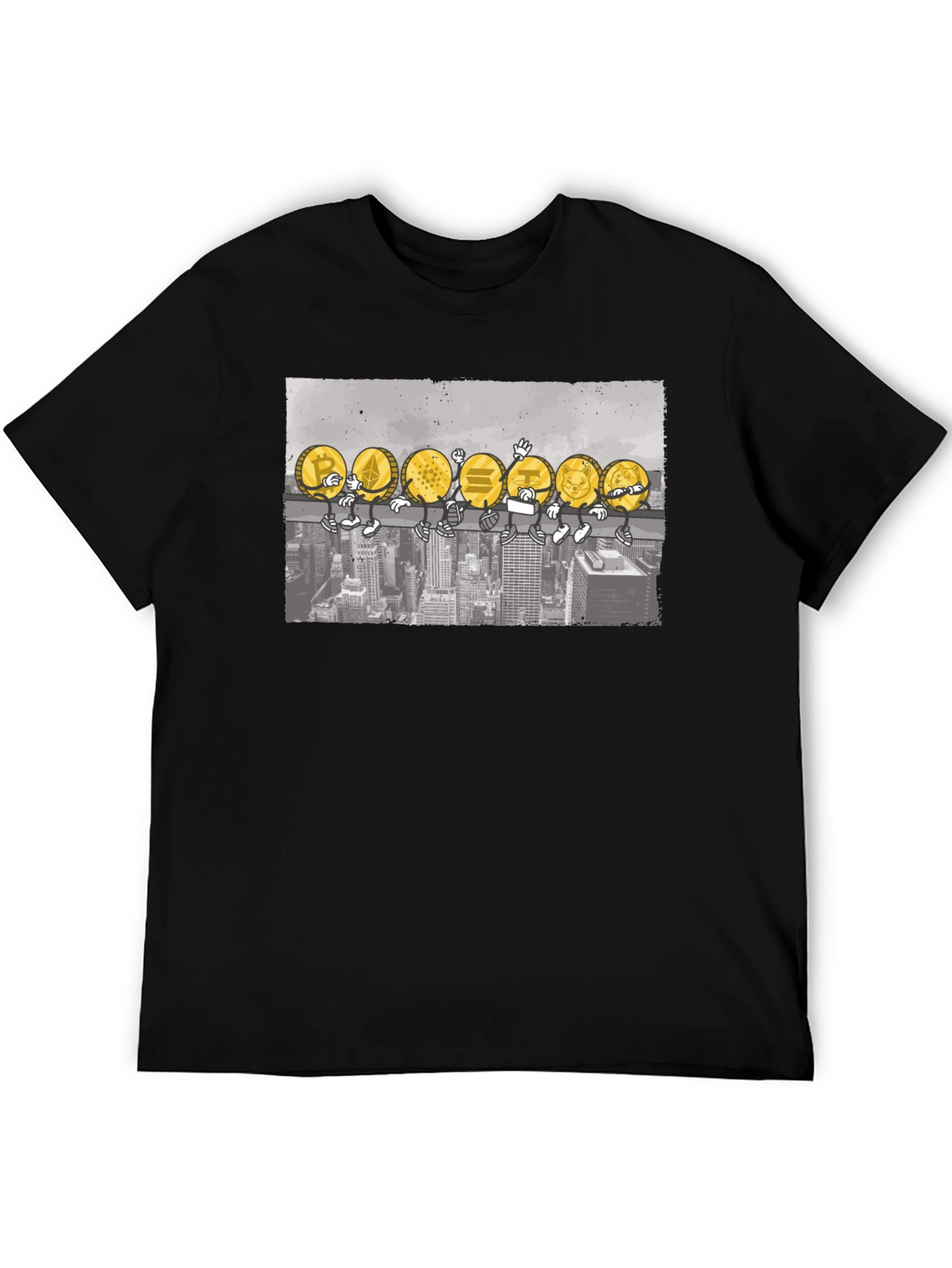 Crypto Coins T-Shirt - Cartoon Character Design