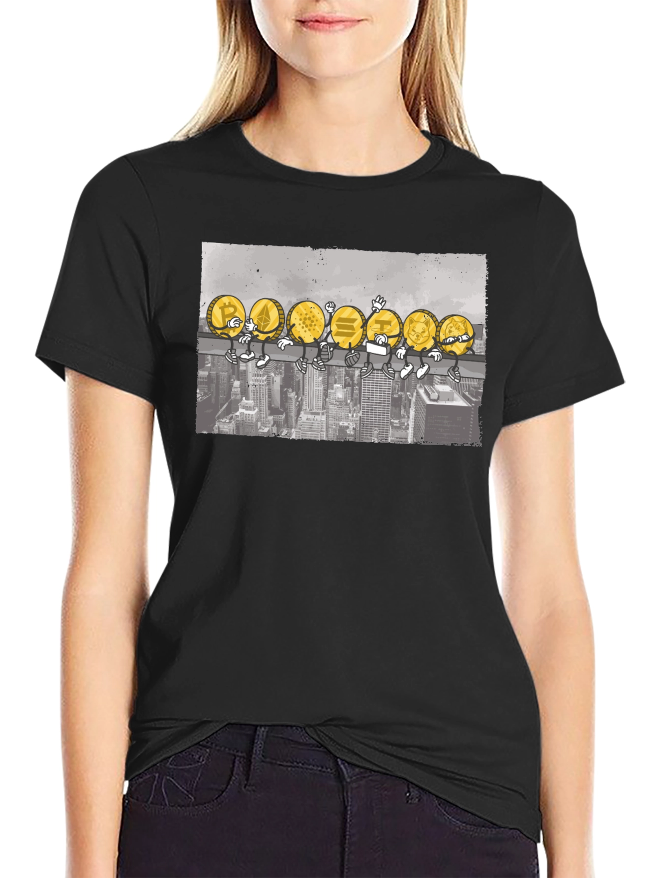 Crypto Coins T-Shirt - Cartoon Character Design