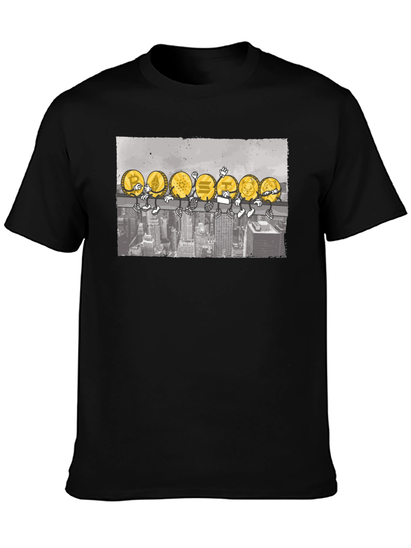 Crypto Coins T-Shirt - Cartoon Character Design
