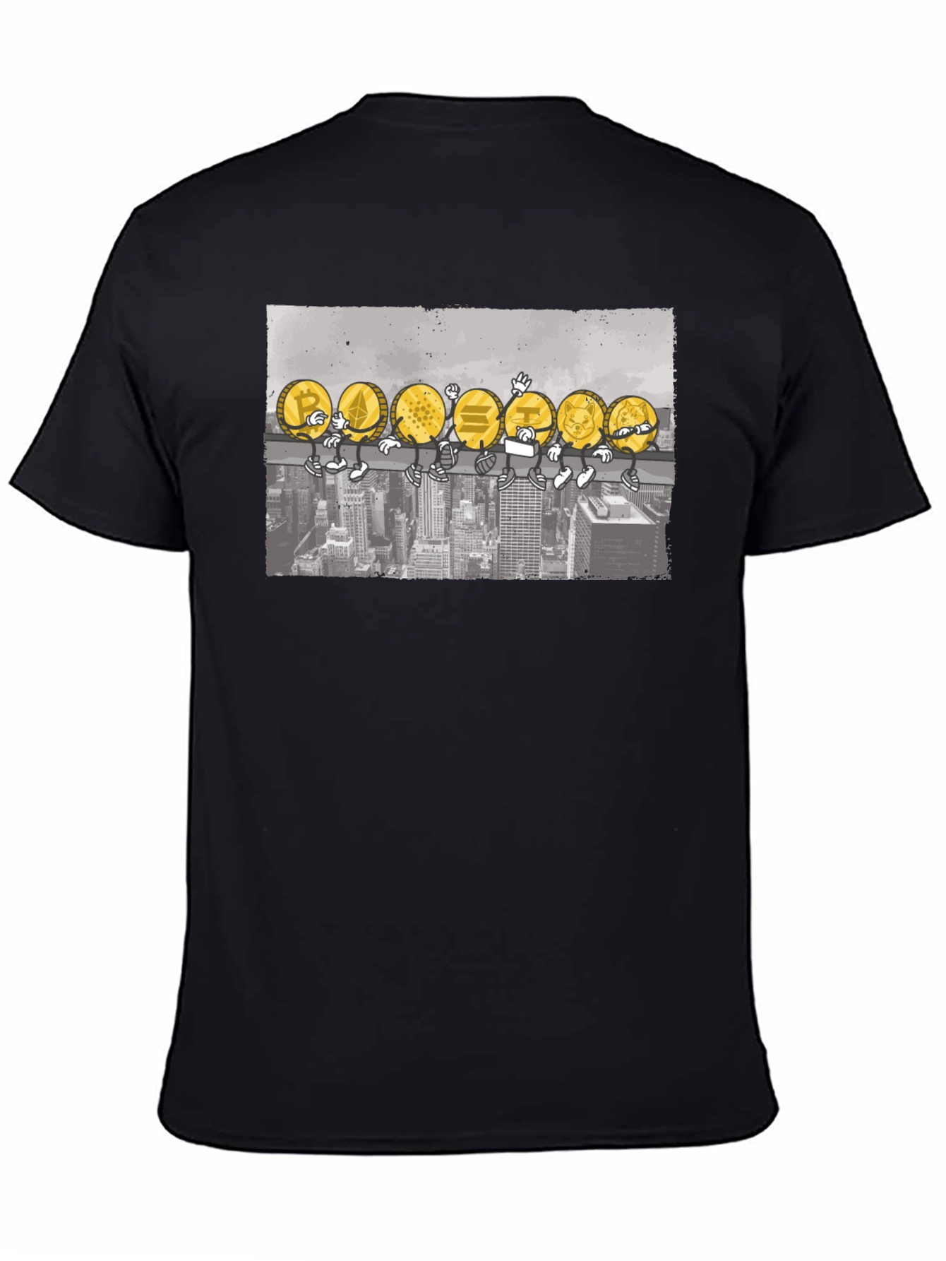 Crypto Coins T-Shirt - Cartoon Character Design