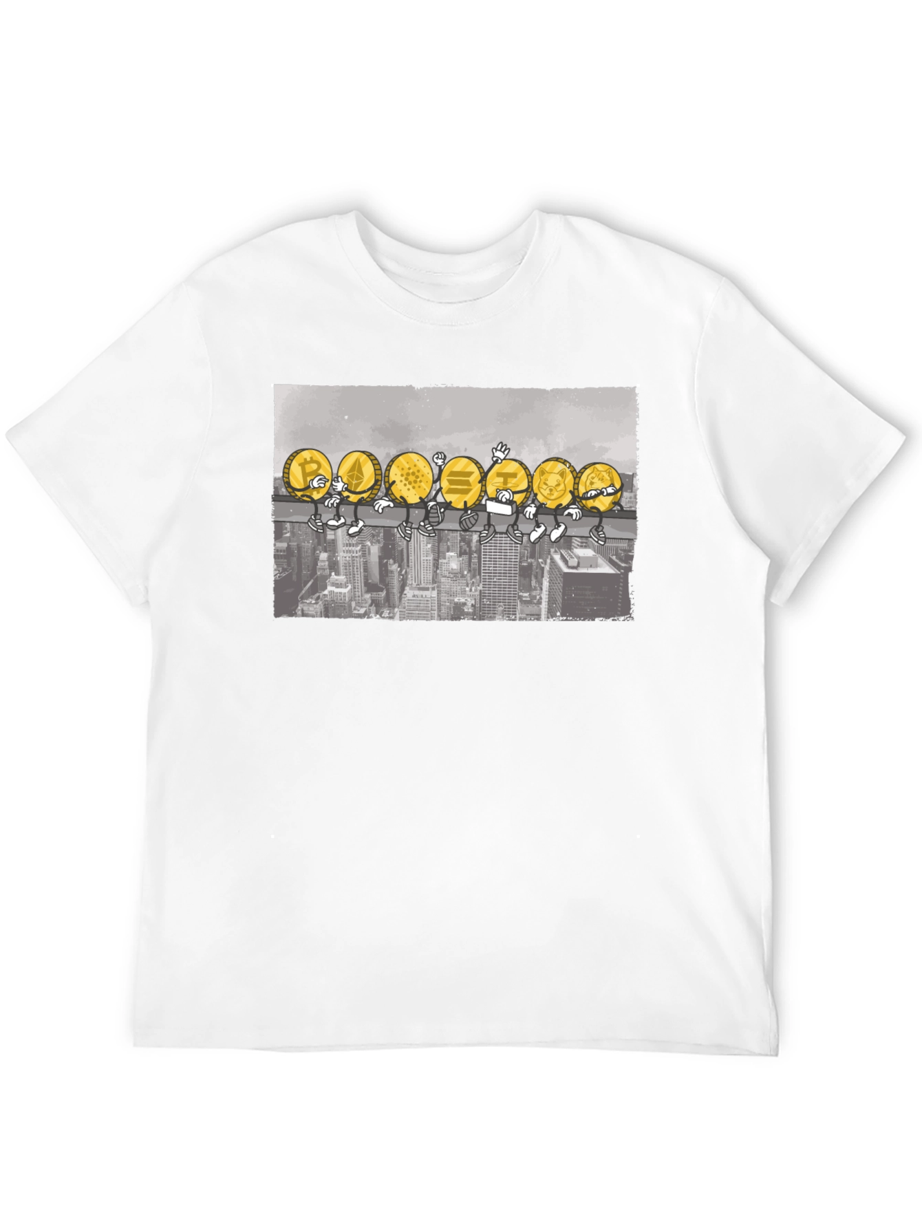 Crypto Coins T-Shirt - Cartoon Character Design