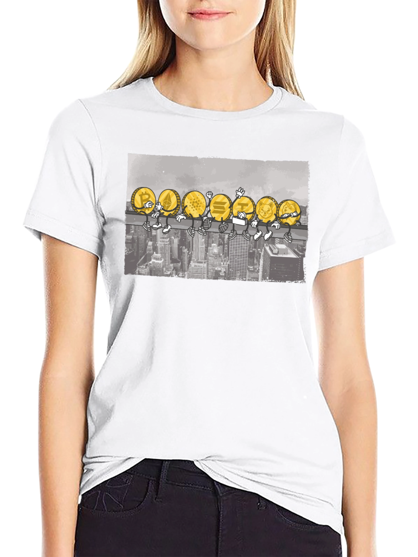 Crypto Coins T-Shirt - Cartoon Character Design