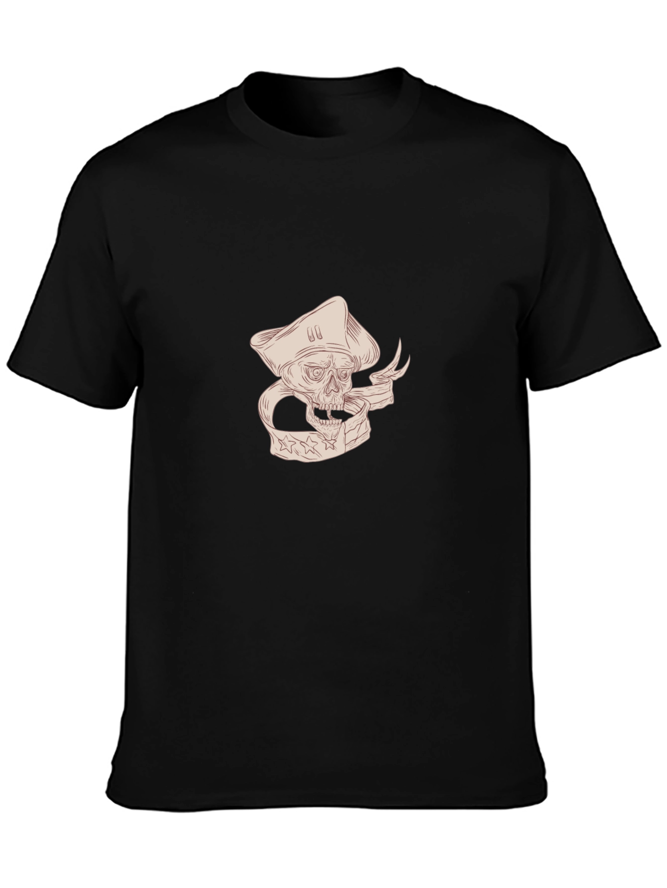 Pirate Skull Graphic T-Shirt - Black
