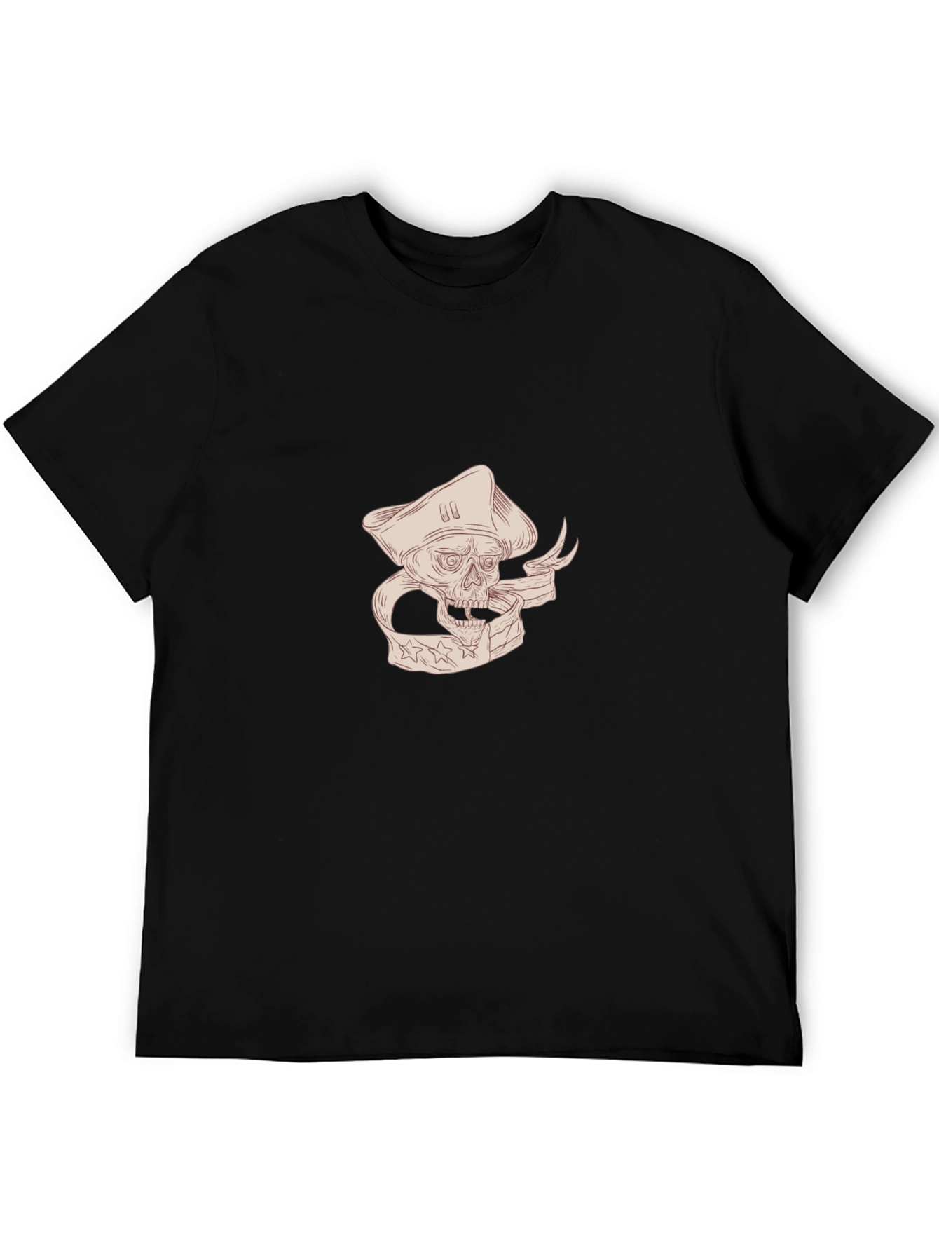 Pirate Skull Graphic T-Shirt - Black