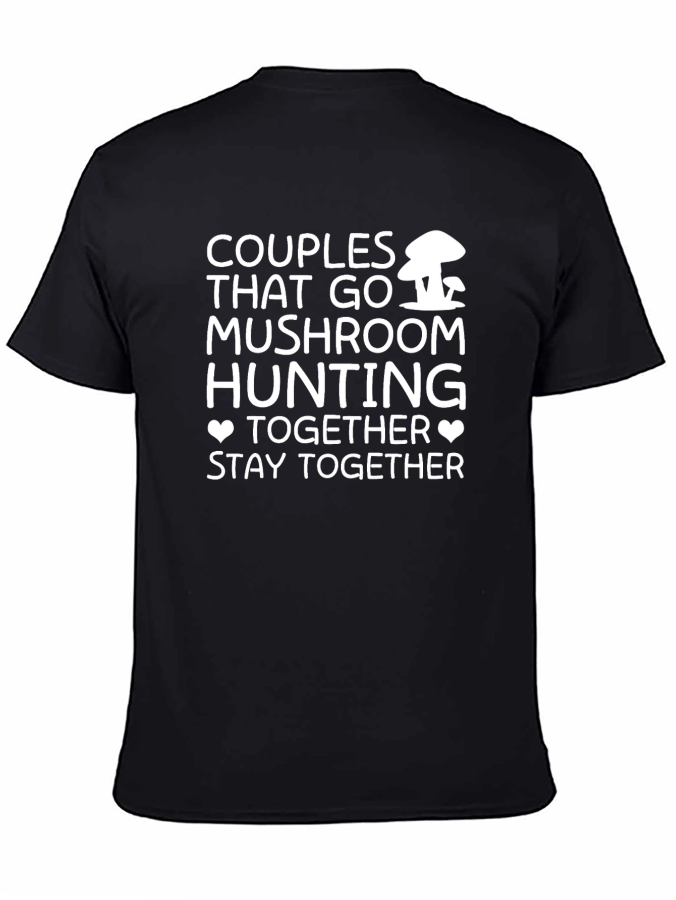 Couples Mushroom Hunting Black T-Shirt