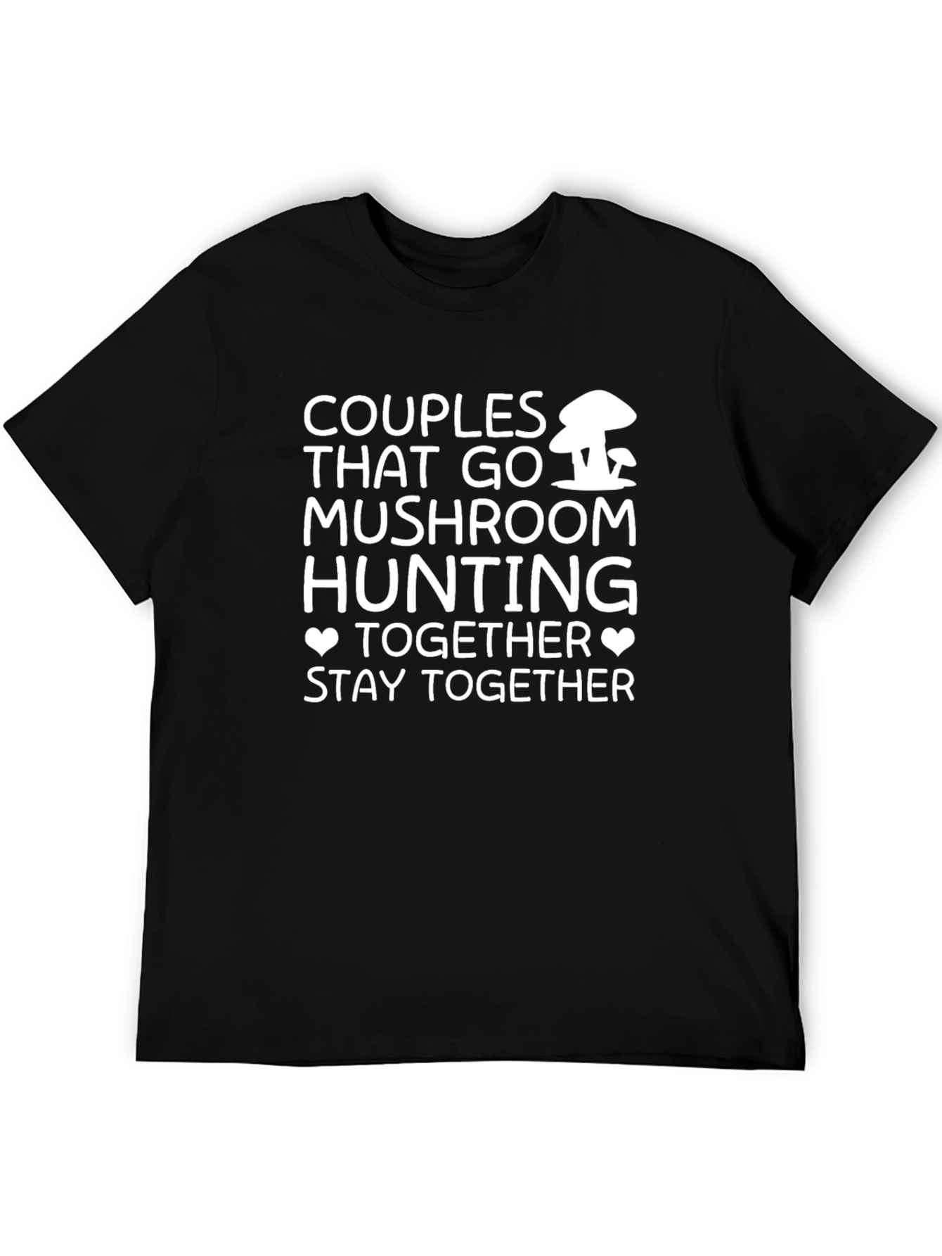 Couples Mushroom Hunting Black T-Shirt