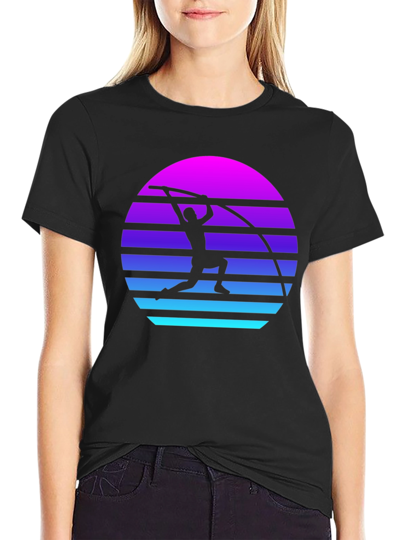Retro Pole Vault Sunset Graphic Tee