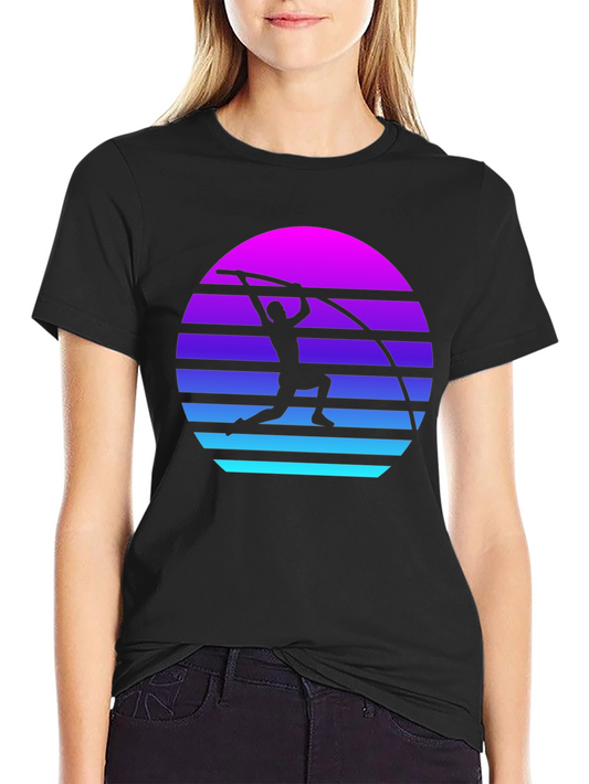 Retro Pole Vault Sunset Graphic Tee