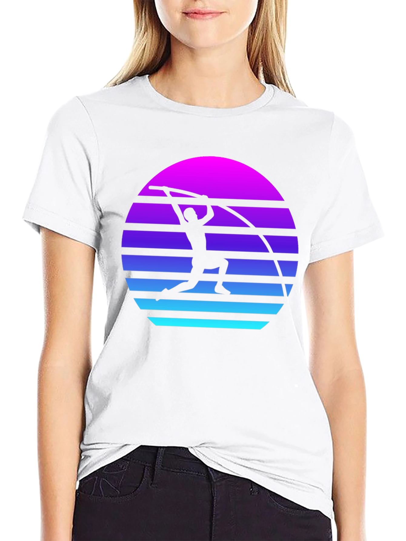 Retro Pole Vault Sunset Graphic Tee