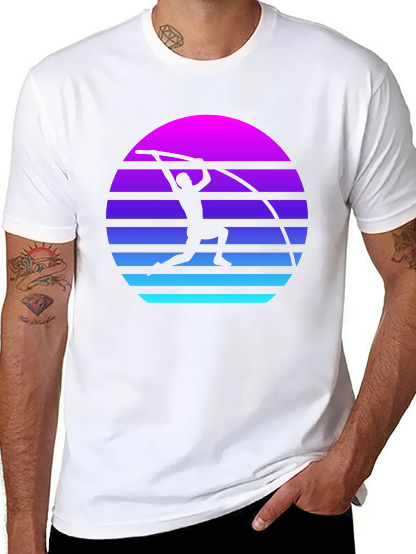 Retro Pole Vault Sunset Graphic Tee