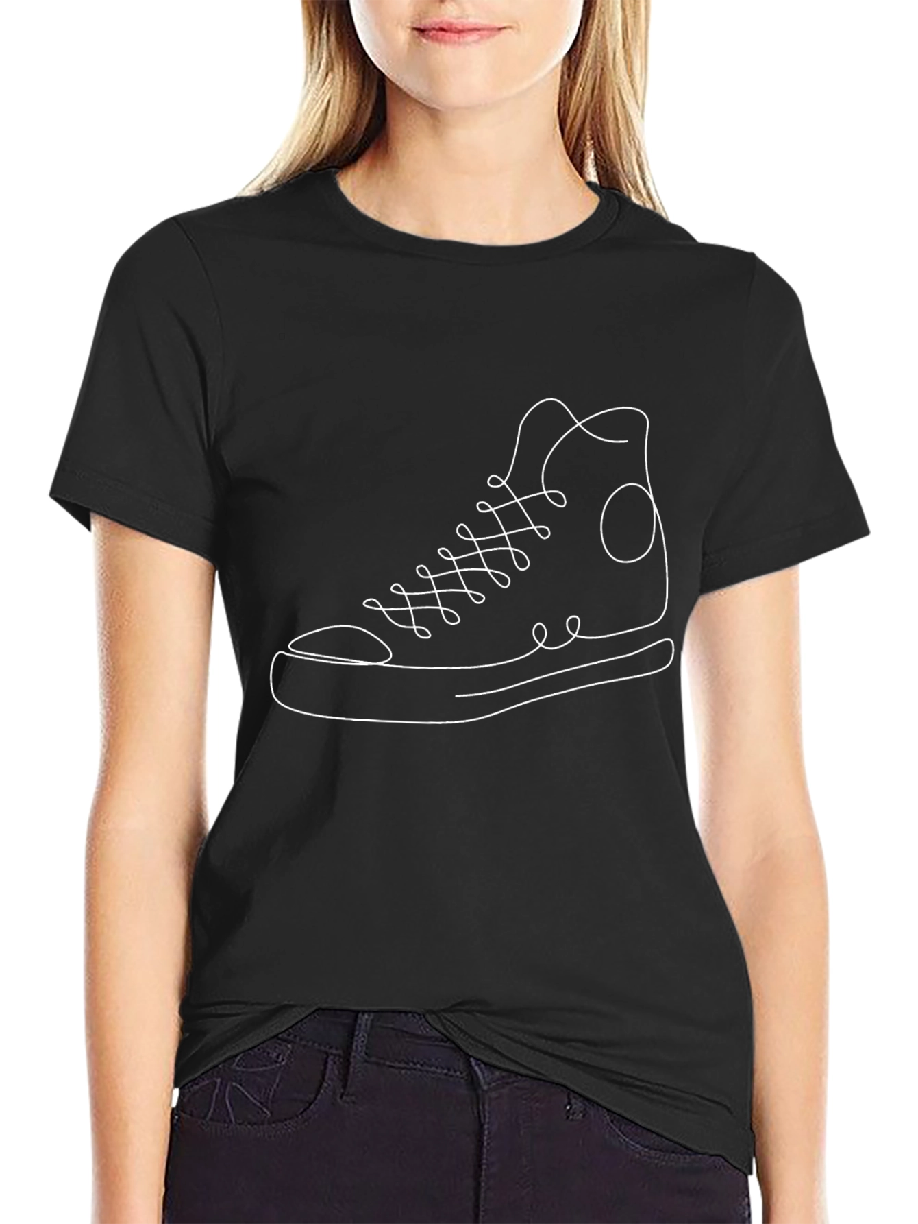 Sneaker Outline Graphic Tee - Stylish Casual Wear