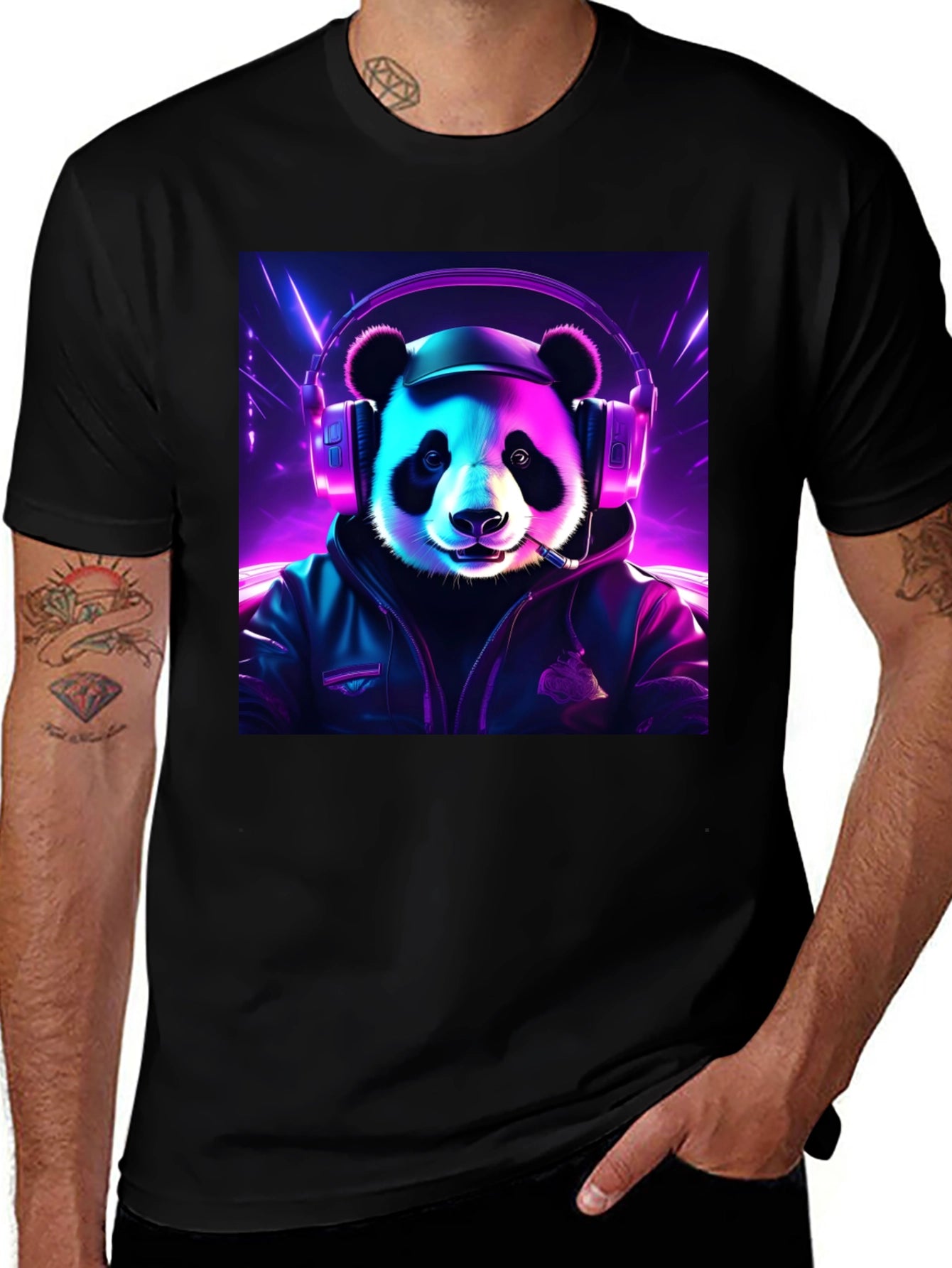 Cyberpunk Panda Tee - DJ Panda T-Shirt