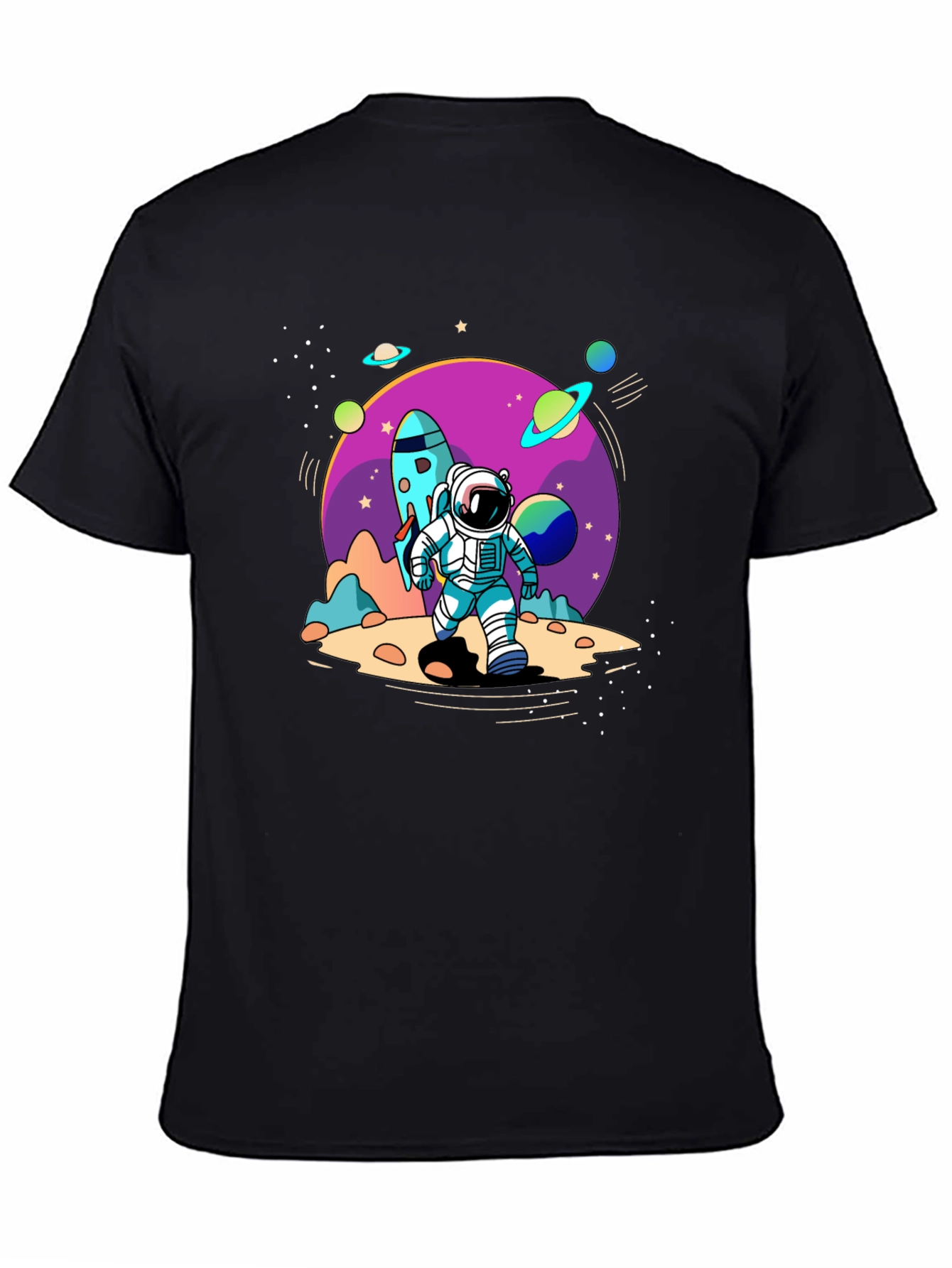 Space Explorer T-Shirt - Black Astronaut Design