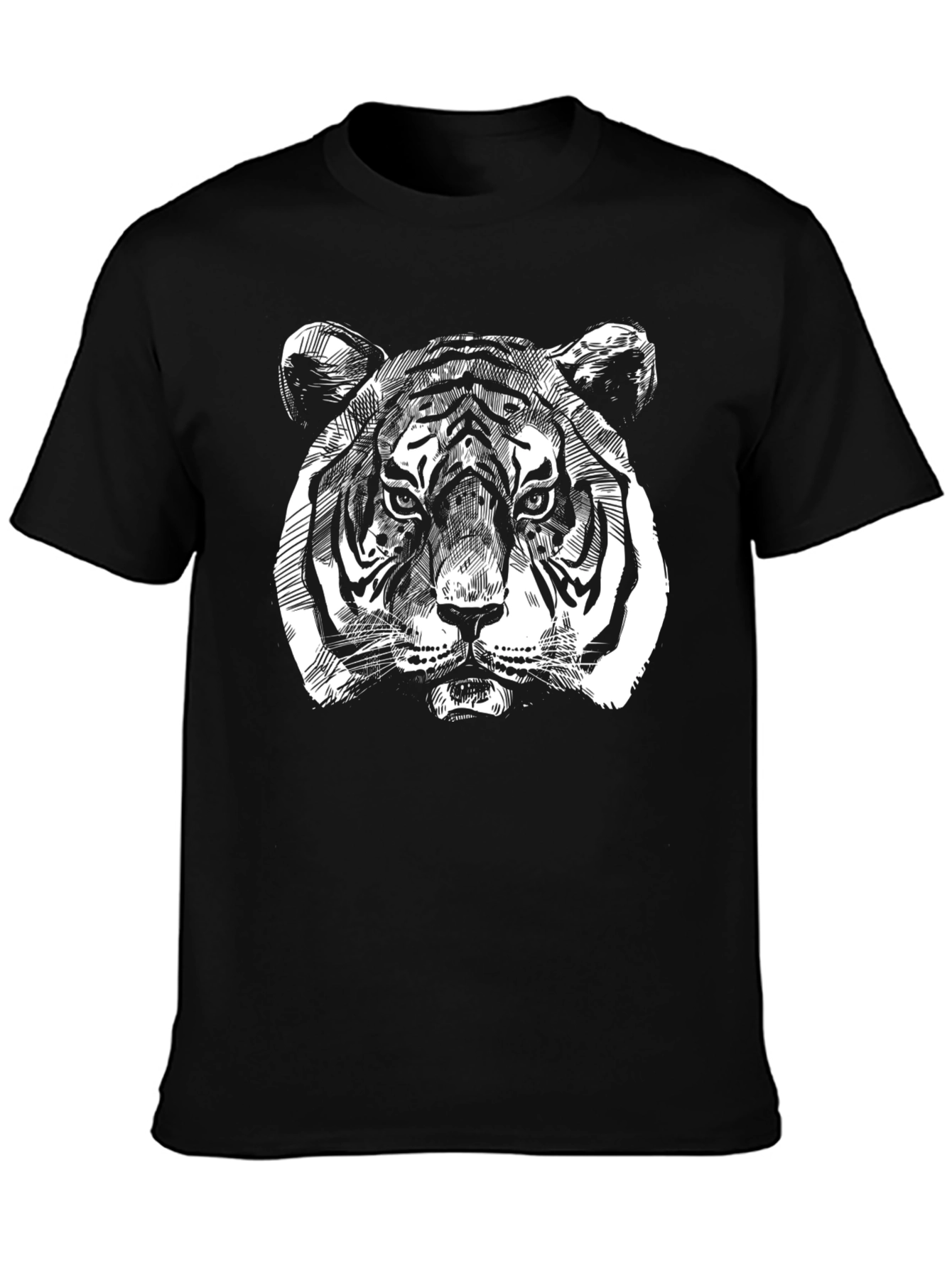 Bold Tiger Graphic Tee - Mens Black T-Shirt
