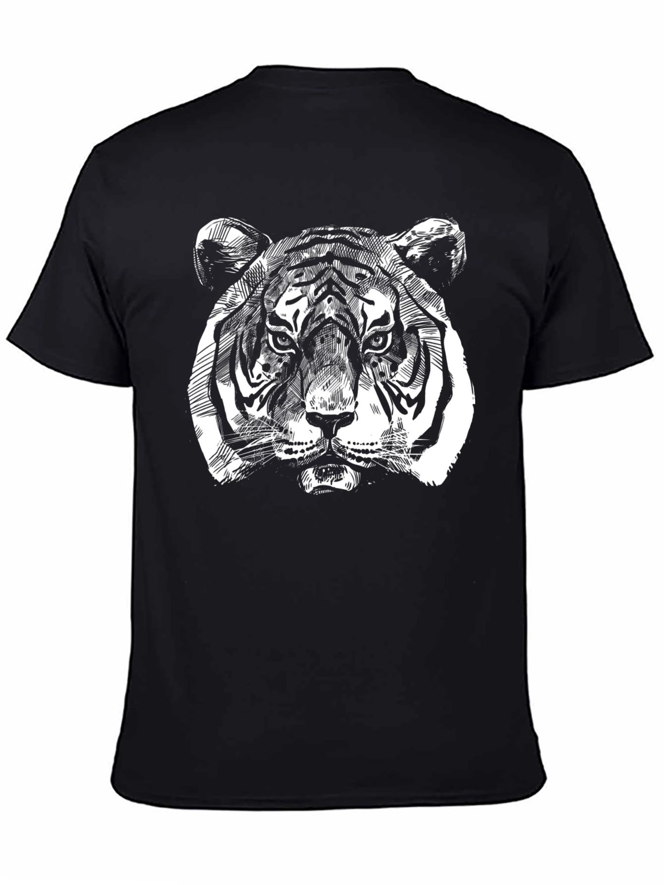 Bold Tiger Graphic Tee - Mens Black T-Shirt