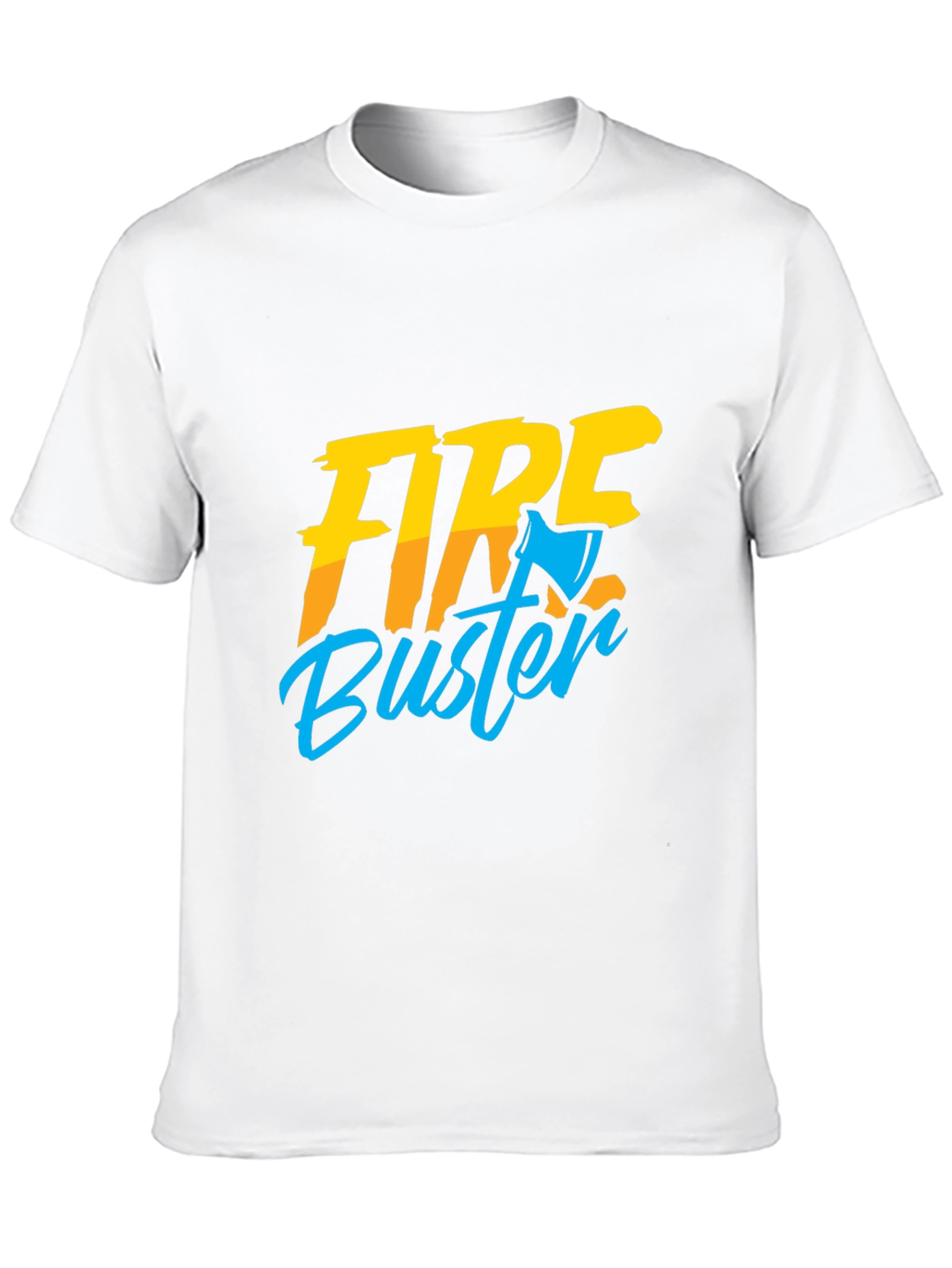 Fire Buster Graphic Tee - Black Cotton T-Shirt