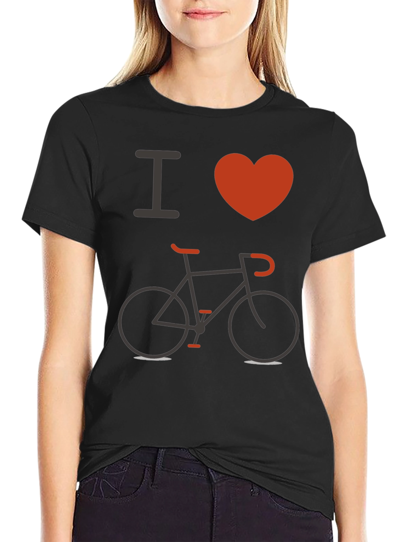I Love Biking Black T-Shirt