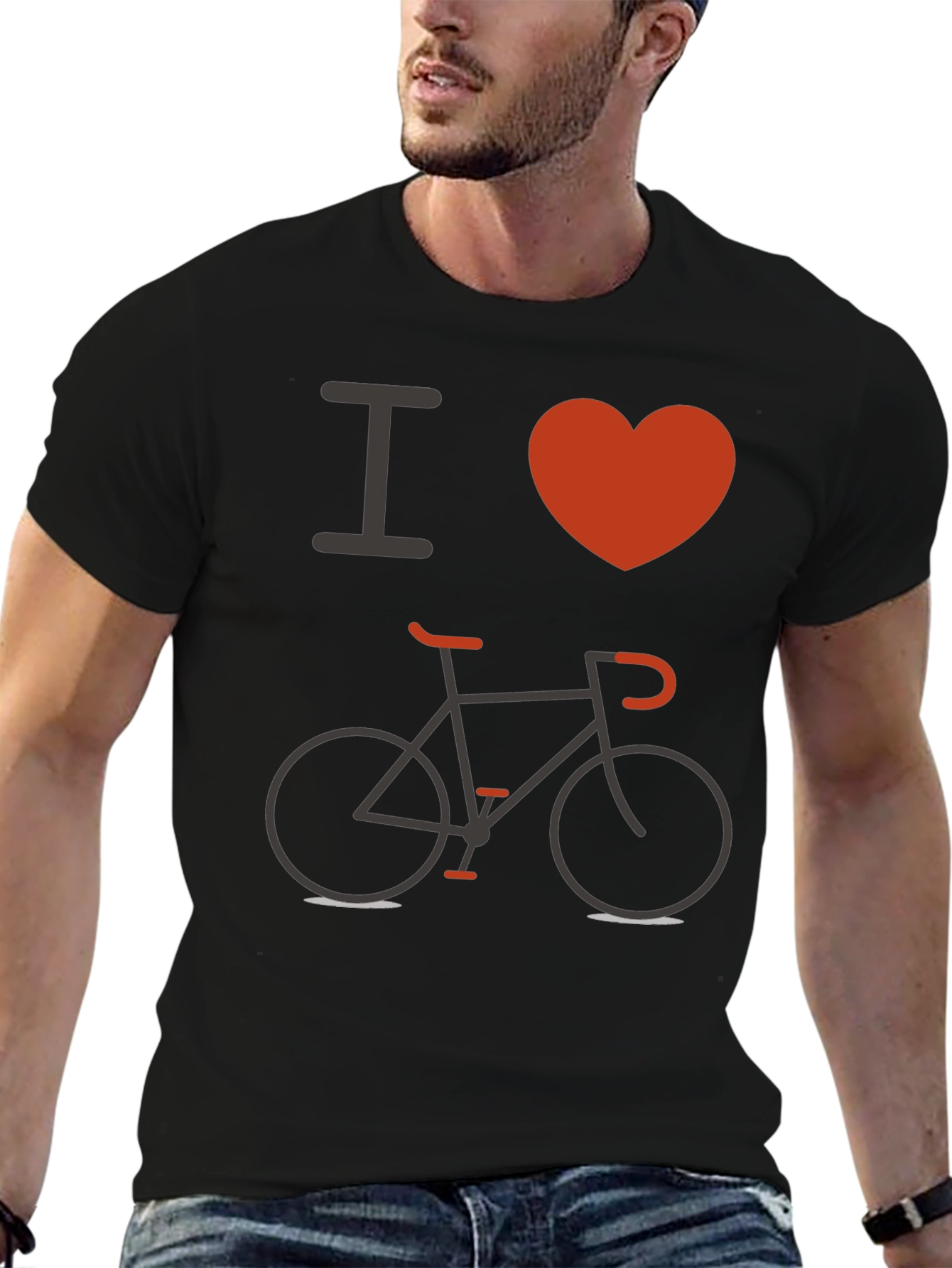 I Love Biking Black T-Shirt