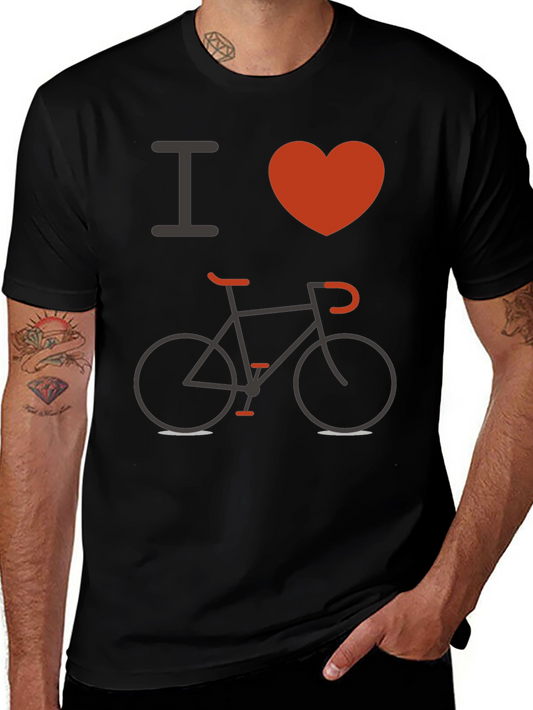 I Love Biking Black T-Shirt