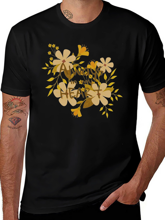 Floral Heart Graphic T-Shirt - Always in My Heart