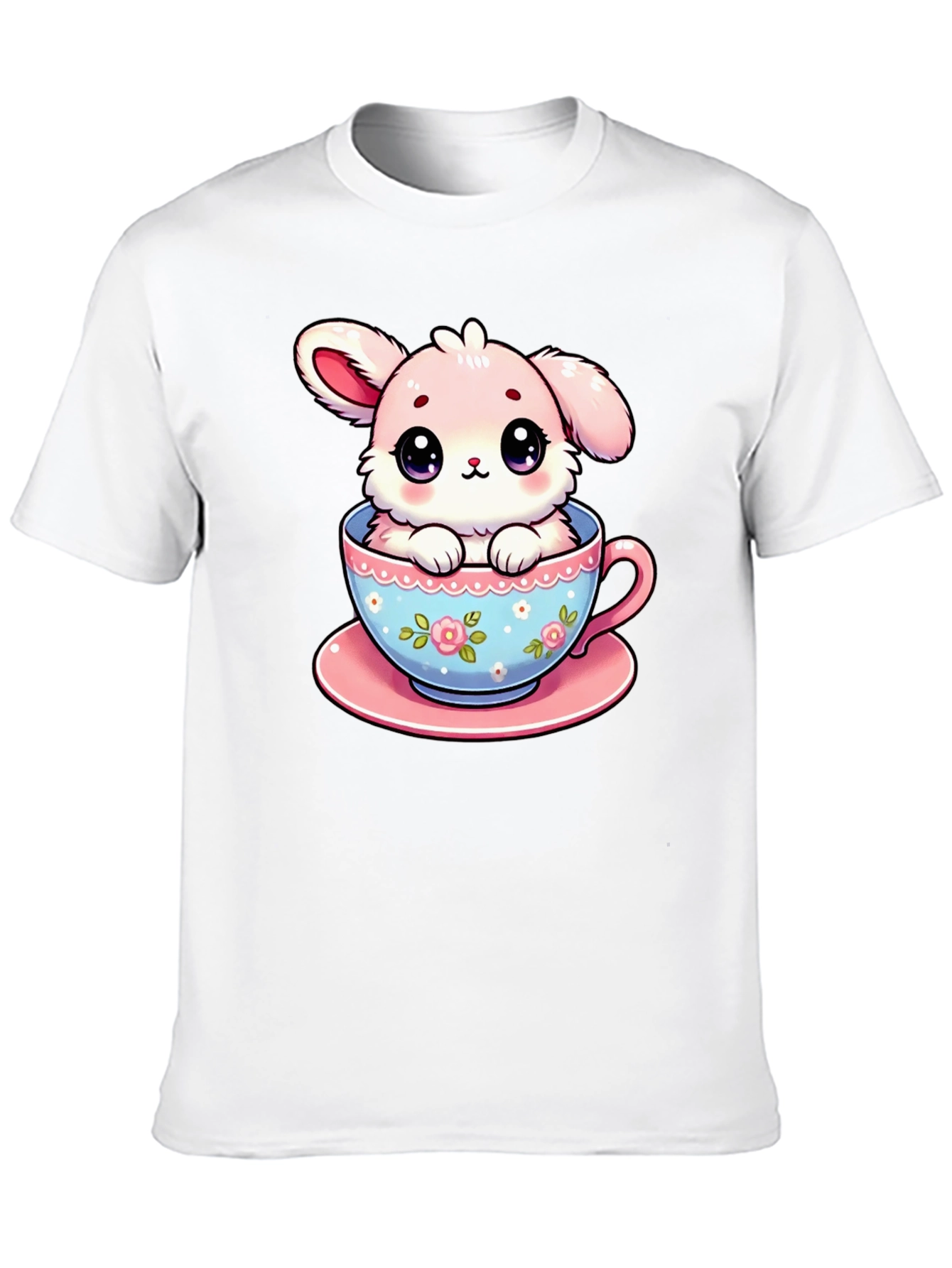 Cute Bunny in Teacup Graphic T-Shirt