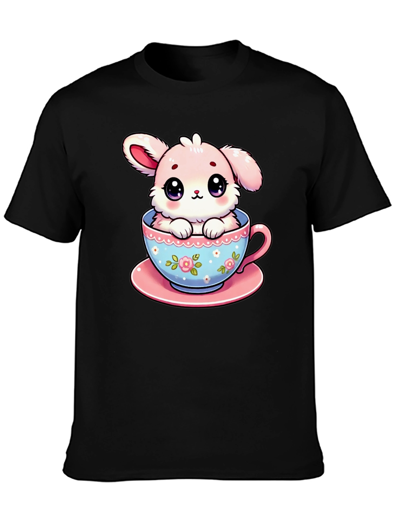 Cute Bunny in Teacup Graphic T-Shirt