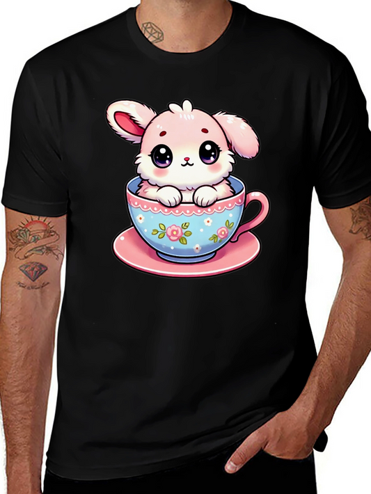 Cute Bunny in Teacup Graphic T-Shirt