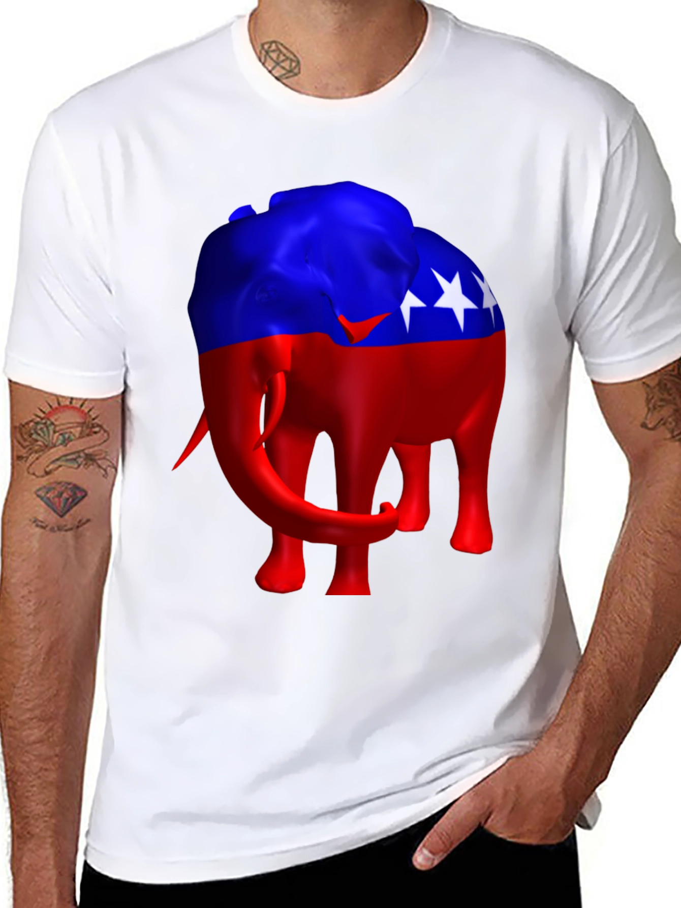 Patriotic Elephant Graphic Tee